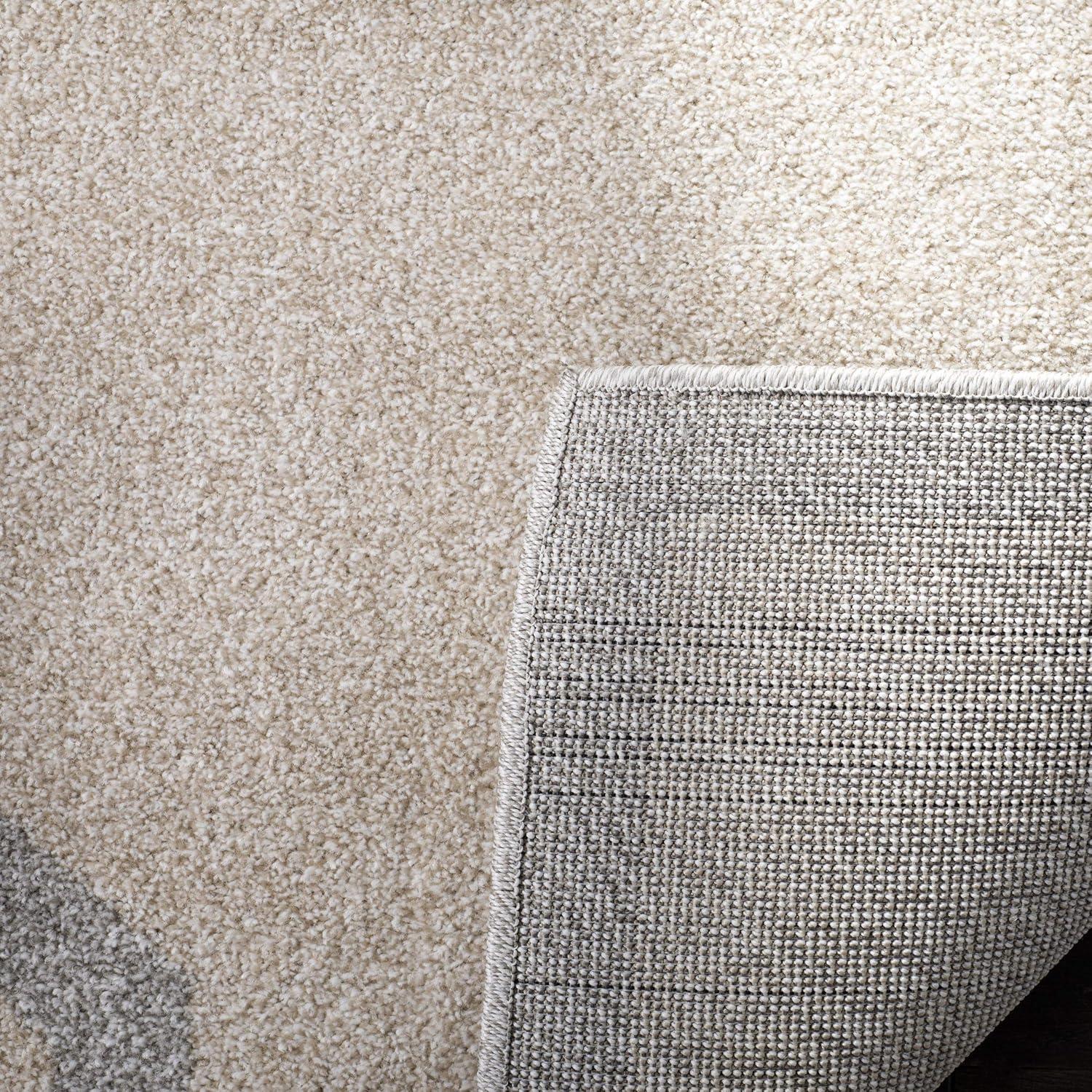 Amherst AMT421 Power Loomed Indoor Area Rug - Beige/Light Grey - 7'x7' - Safavieh