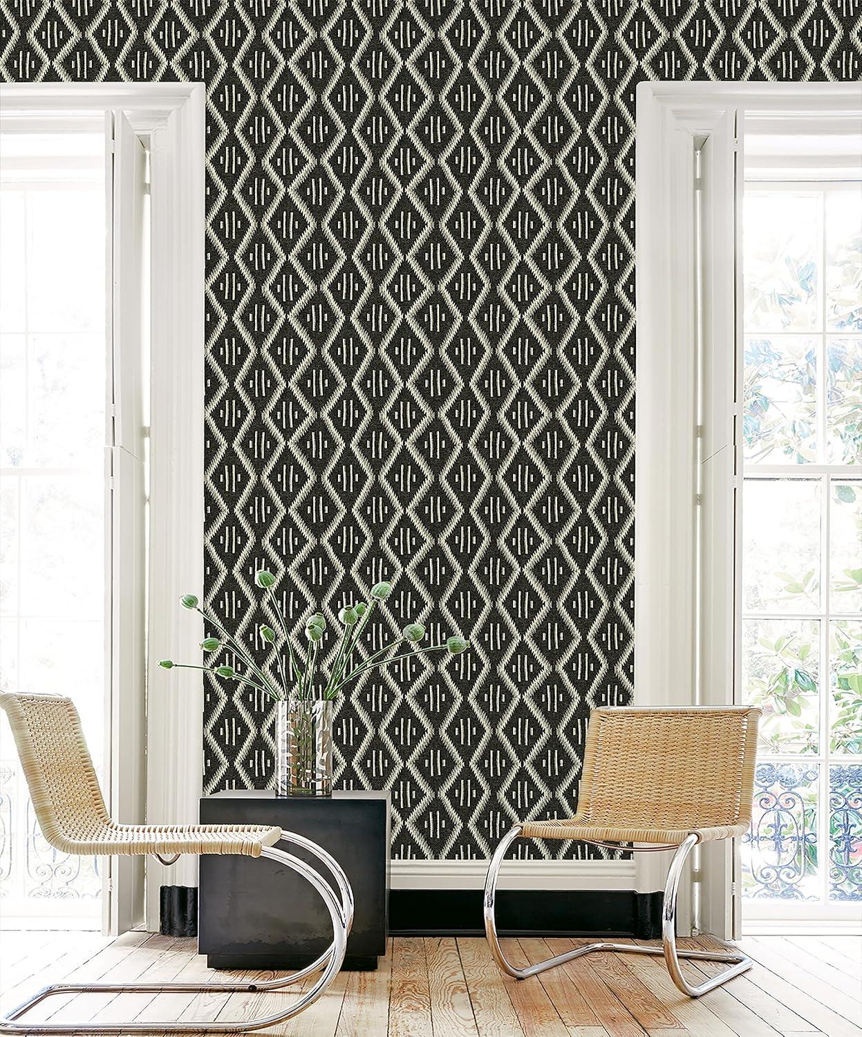 Noir Geometric Southwest Peel and Stick Wallpaper