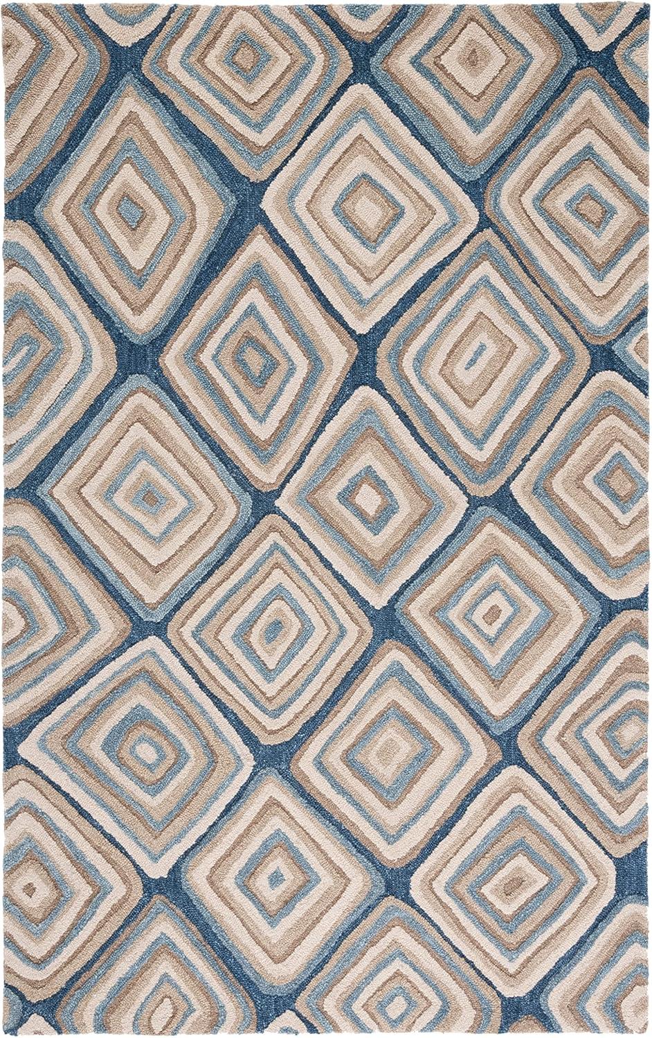 Aspen APN350 Hand Tufted Indoor Area Rug - Blue/Beige - 8'x10' - Safavieh