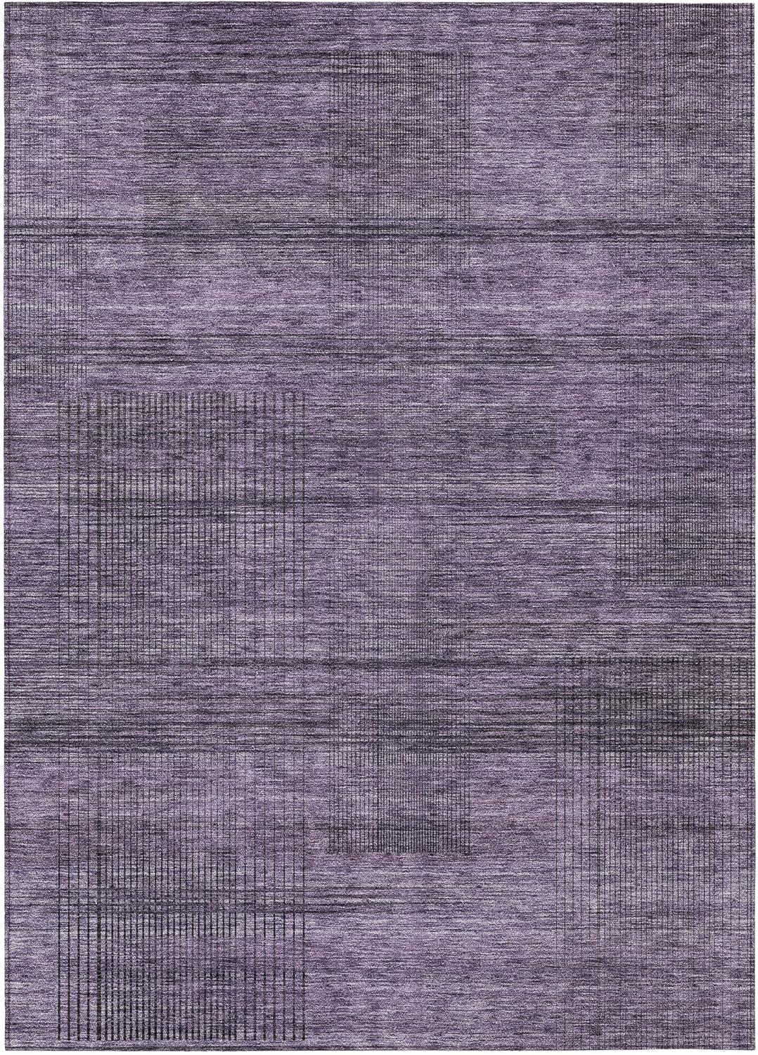 Plum Rectangular Synthetic Flat Woven Indoor/Outdoor Rug