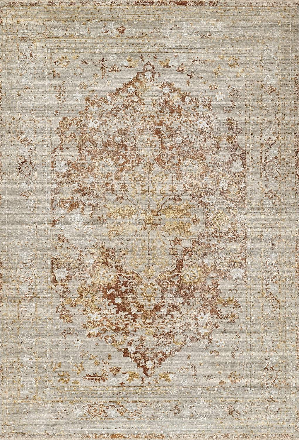 Momeni Cambridge Viscose and PES Medallion Charcoal Area Rug 2'2" X 3'11"