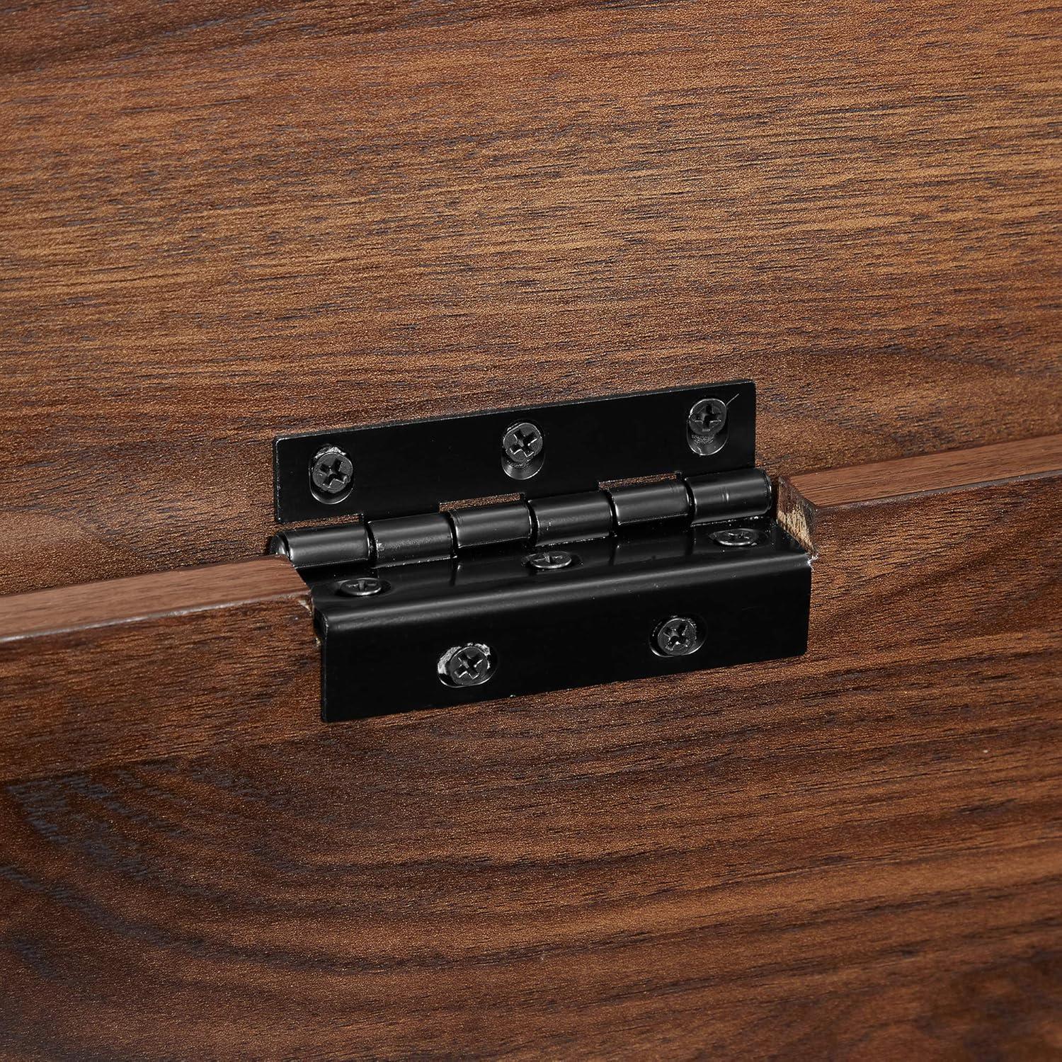 Walker Edison Park City 48" Engineered Wood Storage Bench in Dark Walnut