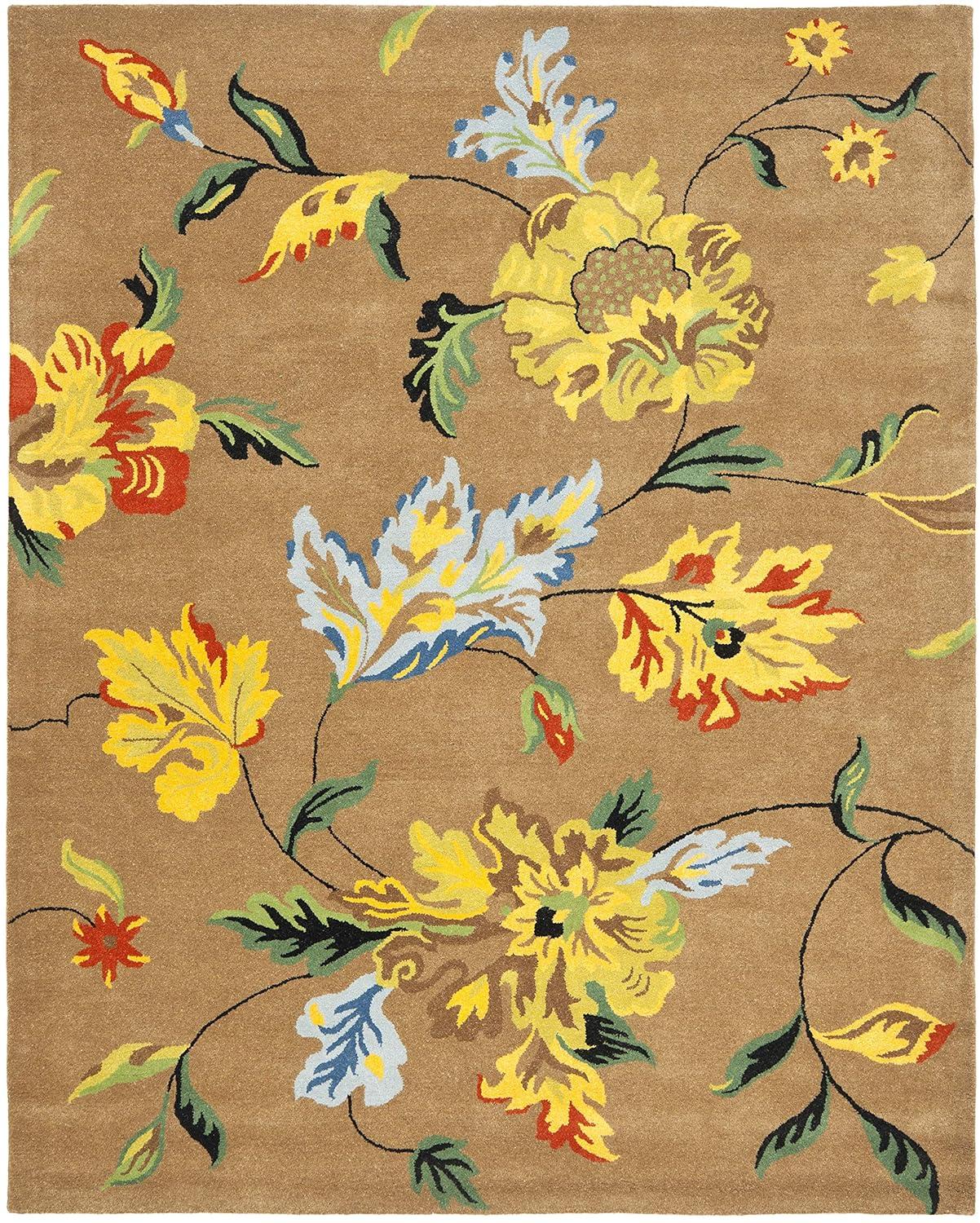 SAFAVIEH Soho Colin Floral Wool Area Rug, Brown/Multi, 5' x 8'