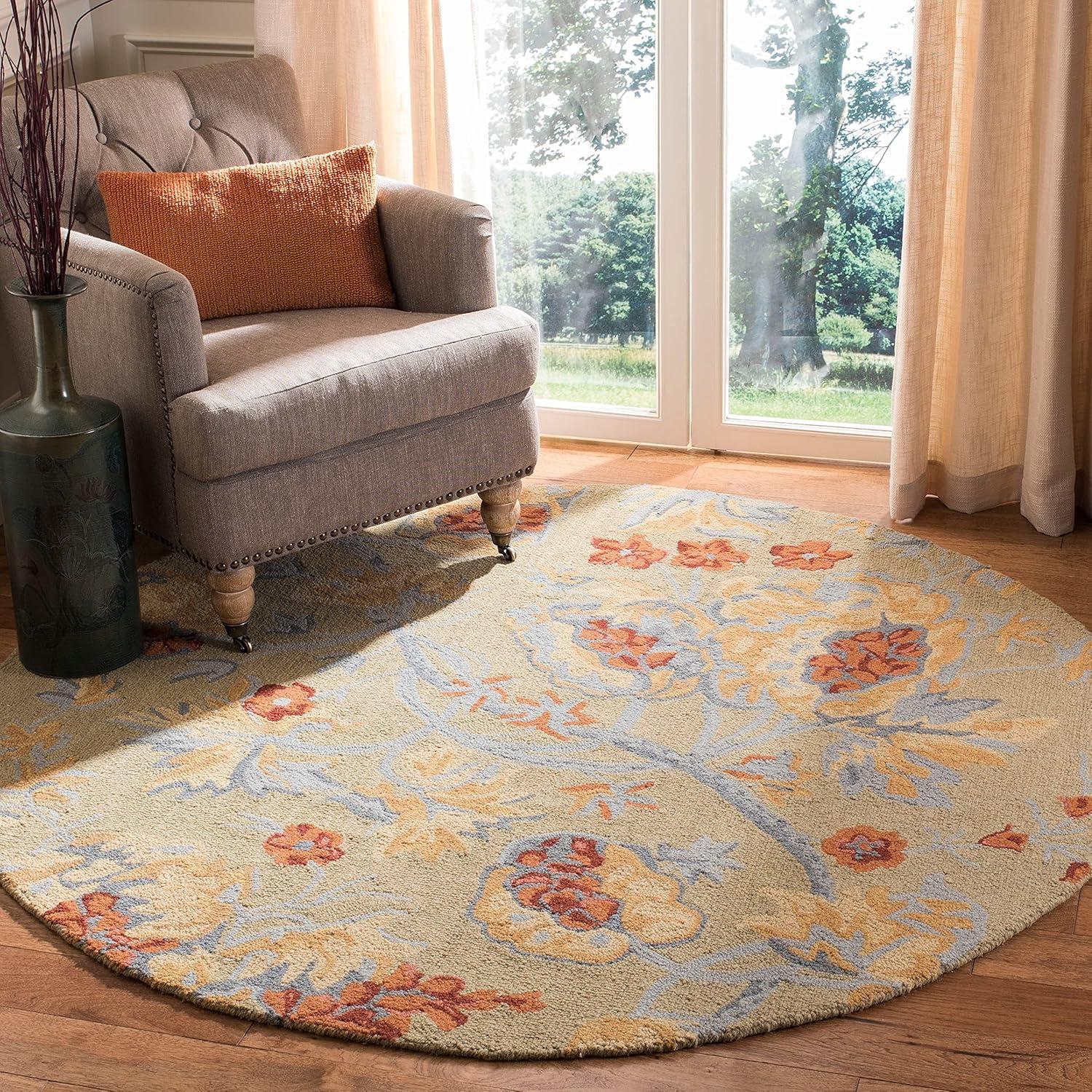 Country Casual Blossom Beige Multi Wool 2'3" x 6' Runner Rug