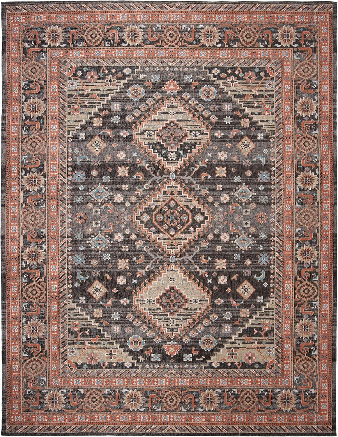 Classic Vintage CLV114 Power Loomed Area Rug - Black/Rust - 8'x10' - Safavieh.