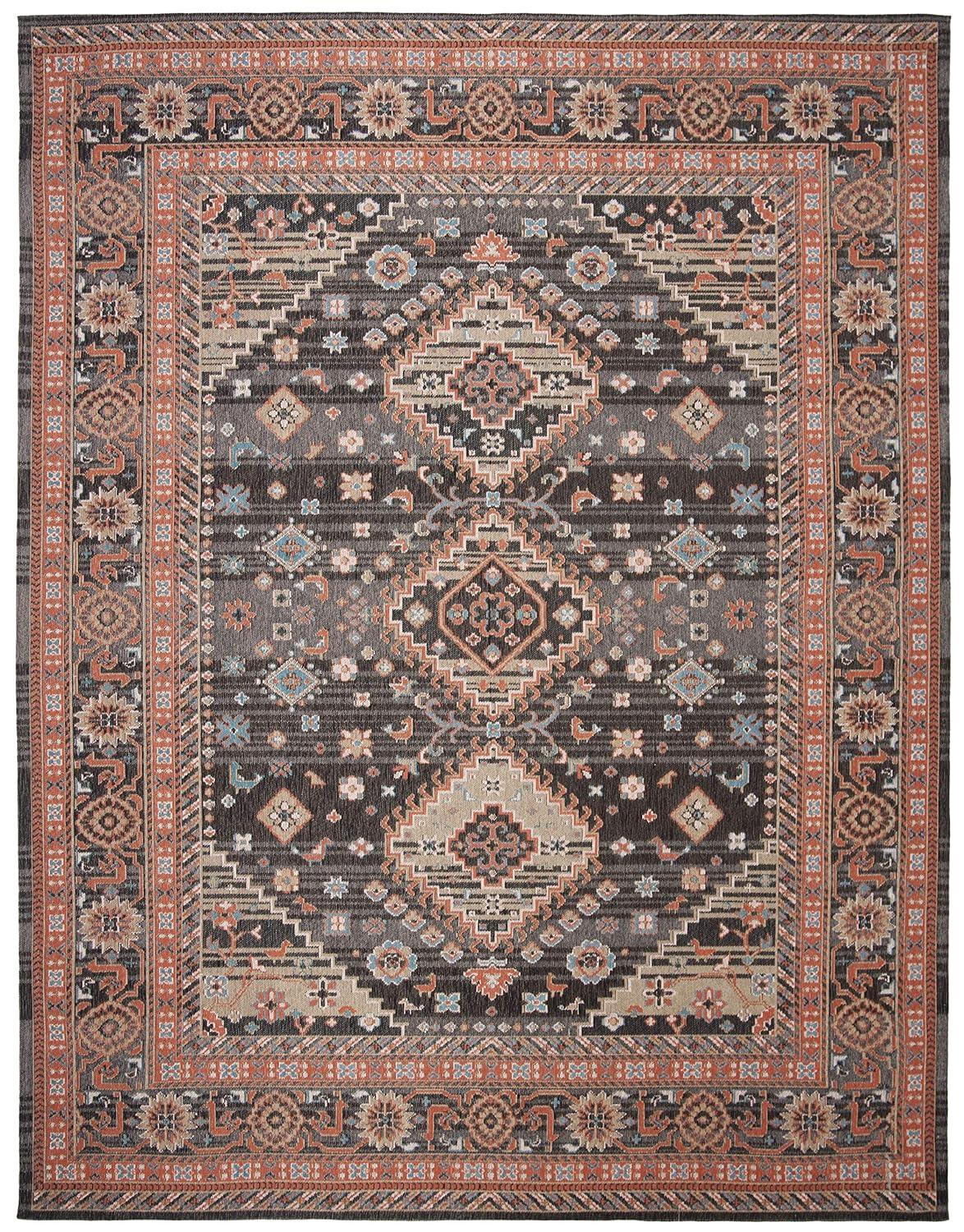 Classic Vintage CLV114 Power Loomed Area Rug - Black/Rust - 8'x10' - Safavieh.