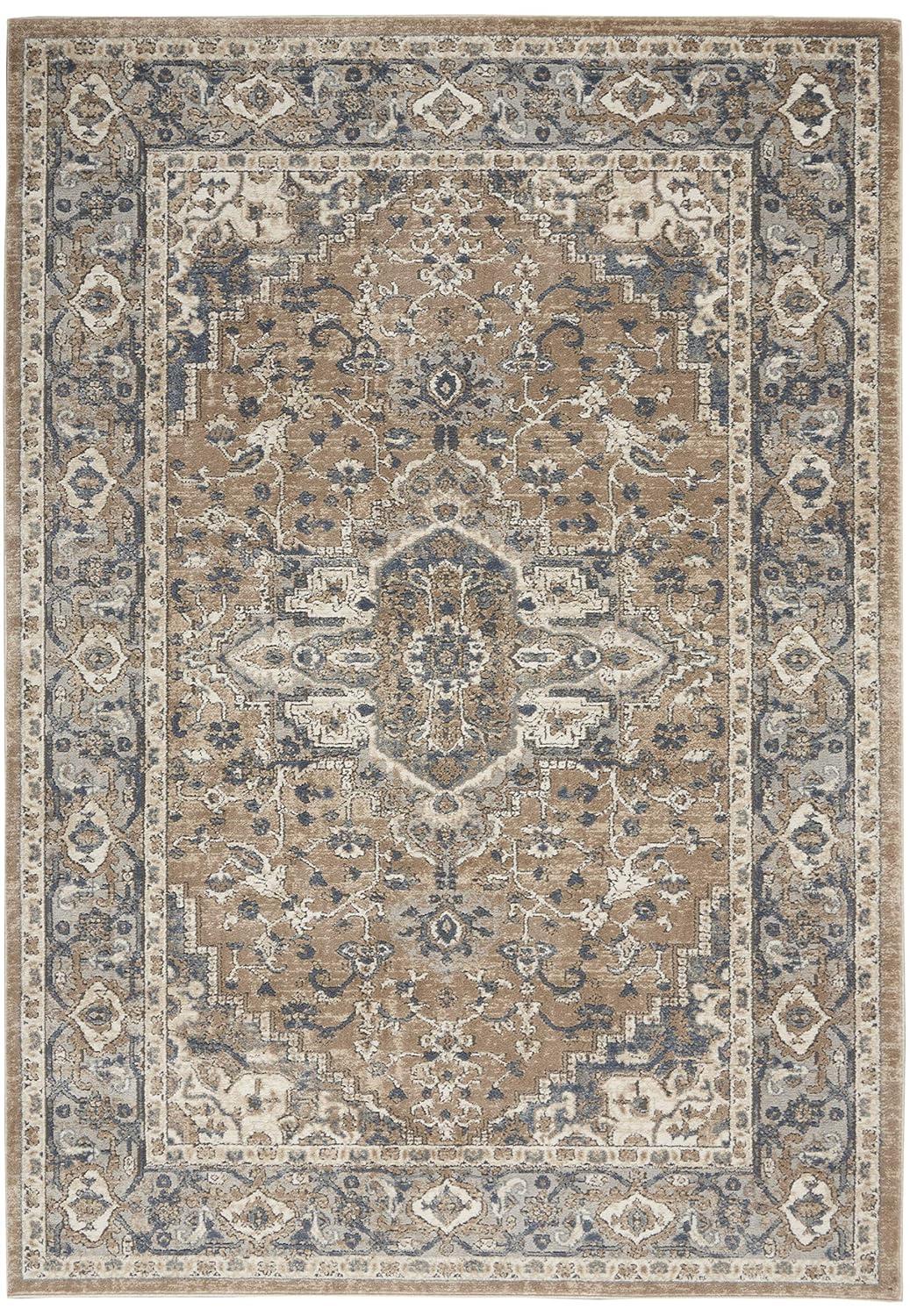 Nourison Concerto Center Medallion Indoor Rug Beige Grey 5'3" x 7'3"