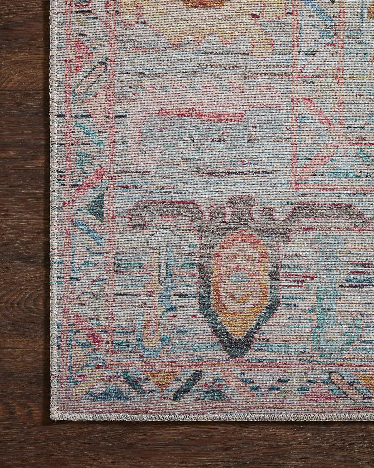 Elysium Gray Oriental Synthetic 2'6" x 9'6" Runner Rug