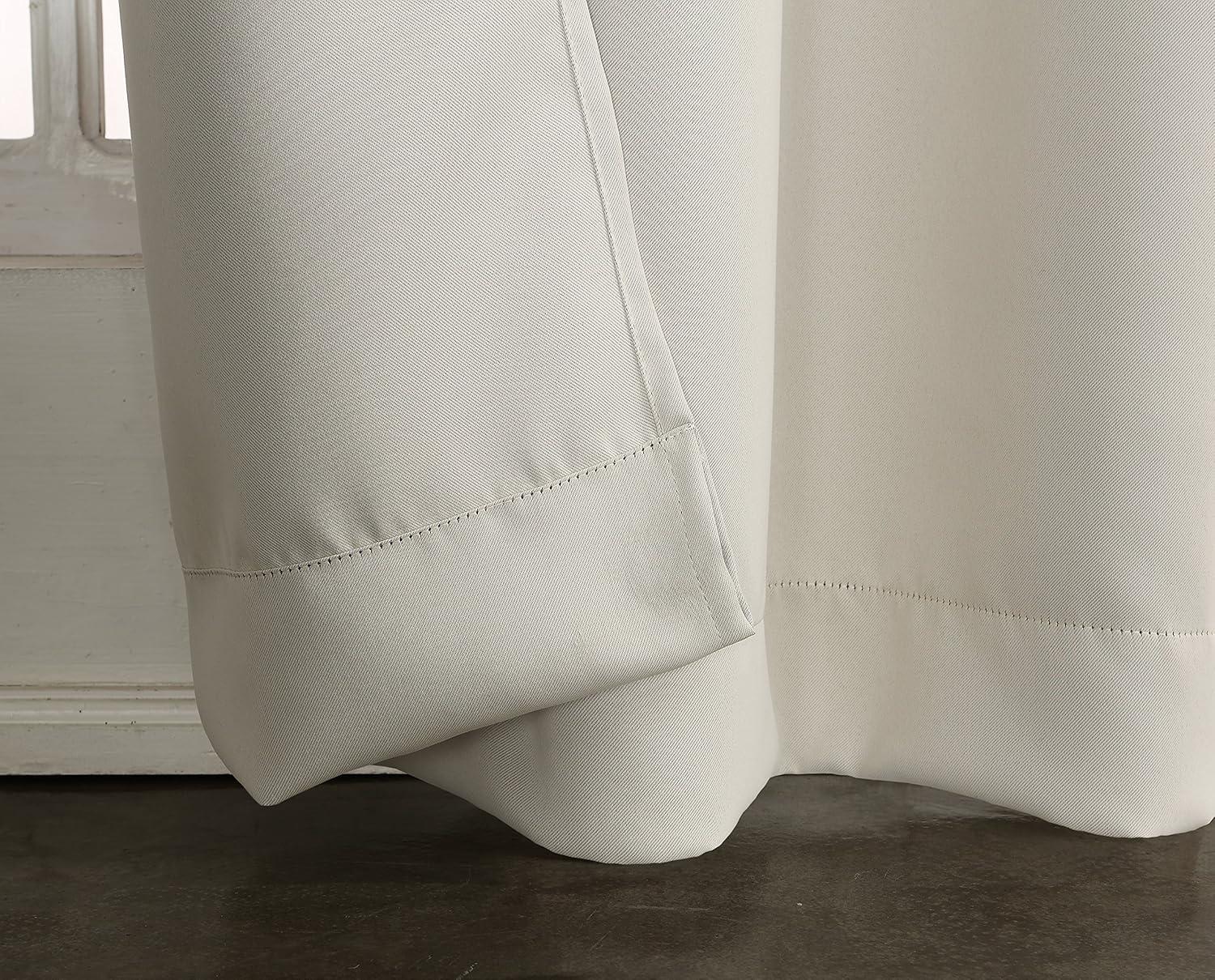 40"x84" Sun Zero Blackout Kenneth Energy Saving Rod Pocket Curtain Panel Pearl: Thermal Insulated, Noise Reduction