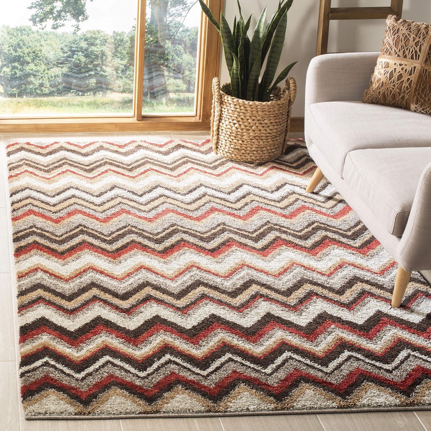 Tahoe Light Blue Rectangular Synthetic Stripe Area Rug