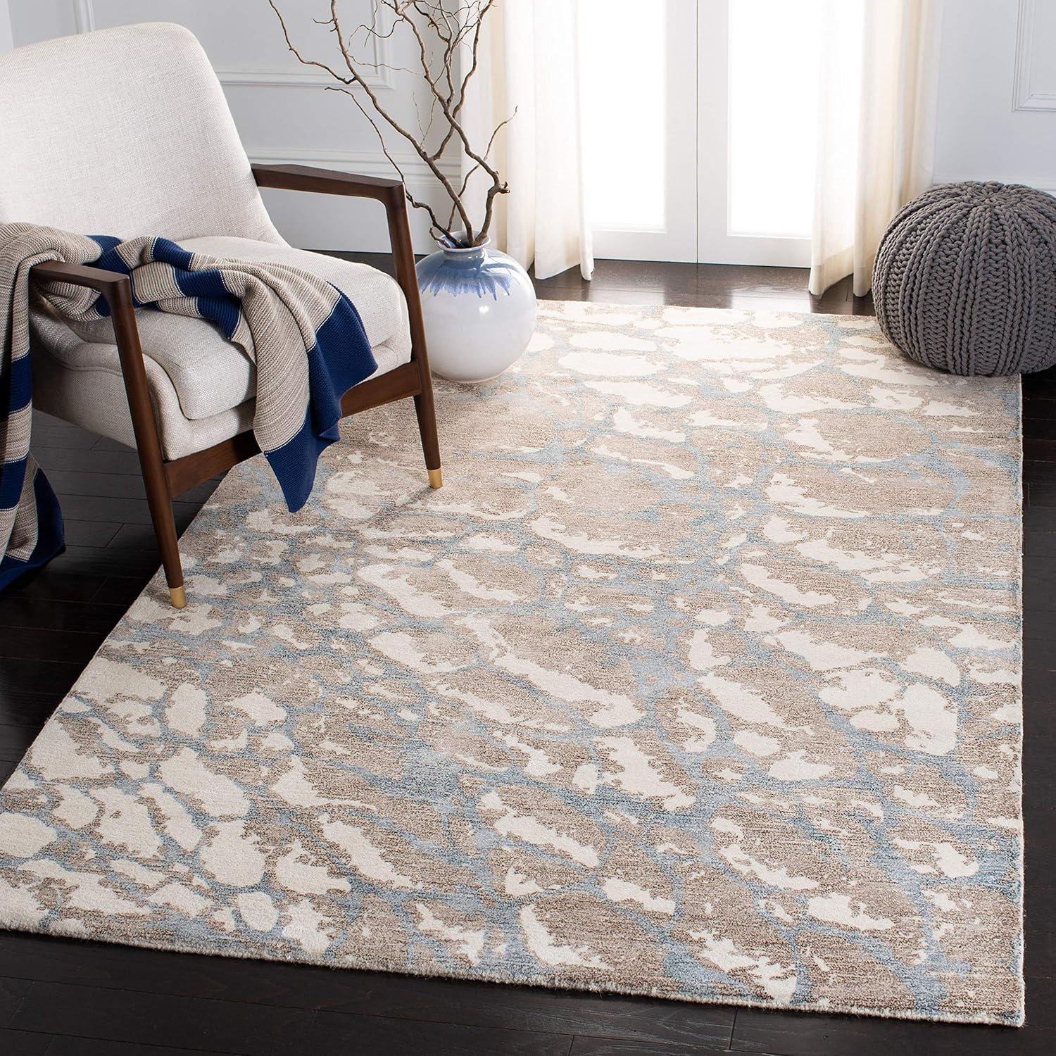Restoration Vintage RVT112 Hand Tufted Indoor Accent Rug - 3'x5' - Light Brown/Ivory - Safavieh