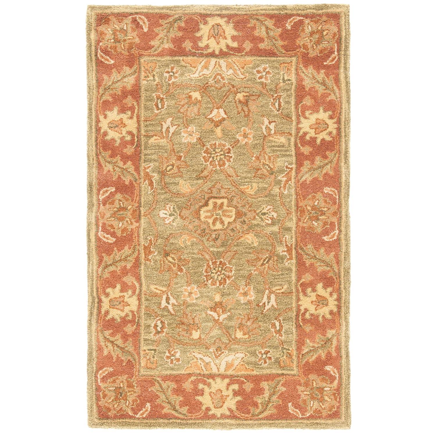 Golden Jaipur GJ250 Hand Tufted Accent Rug - Green/Rust - 2'x3' - Safavieh.