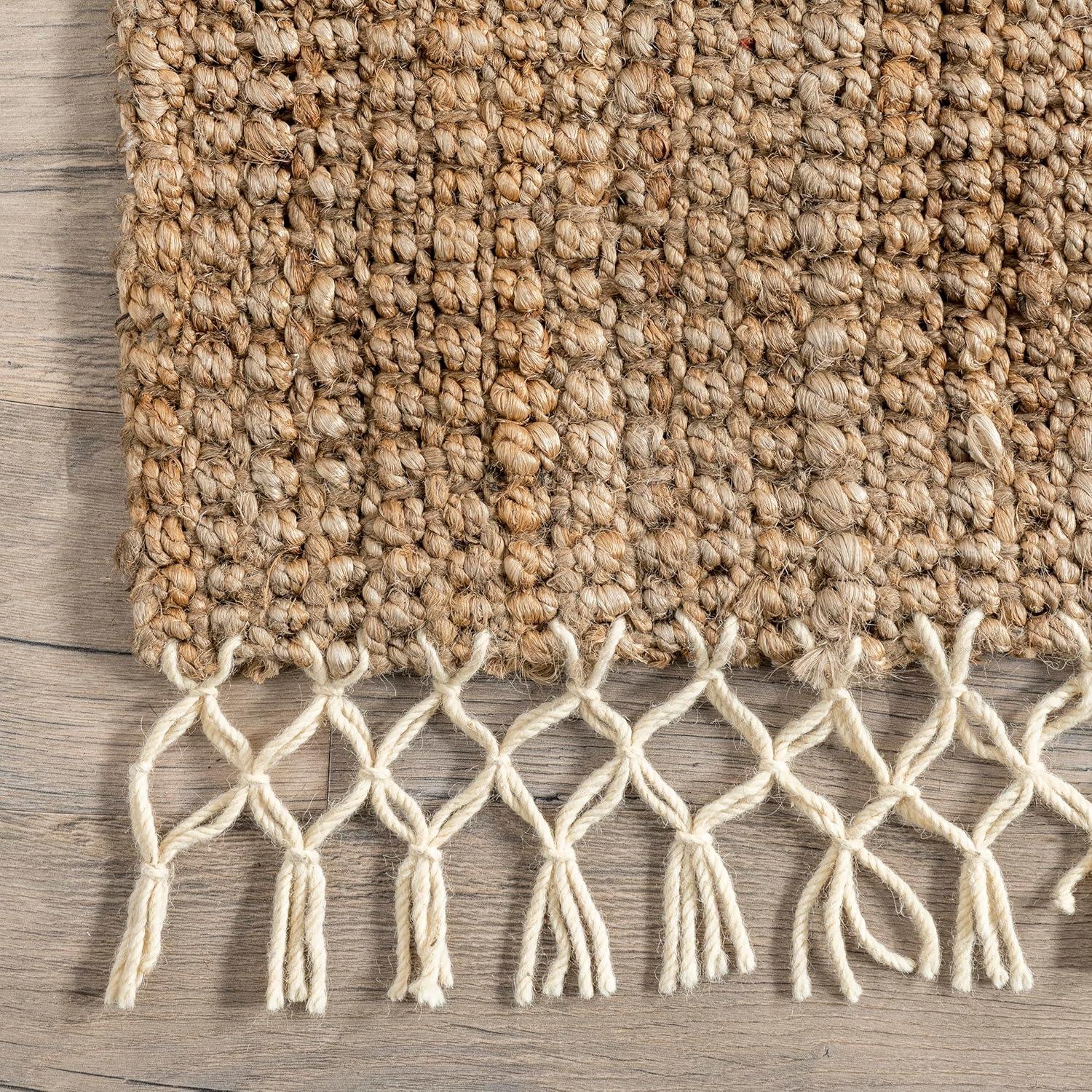 Maui Handwoven Fringe Jute & Wool Runner Rug, 2'6"x8'