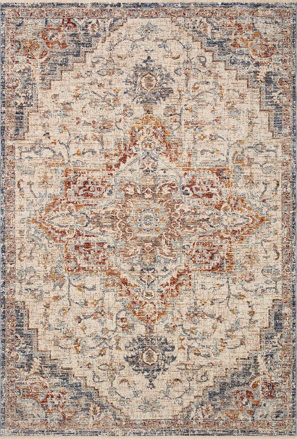 Sorrento Ivory Vintage-Inspired Stain-Resistant 3'11" x 5'7" Area Rug