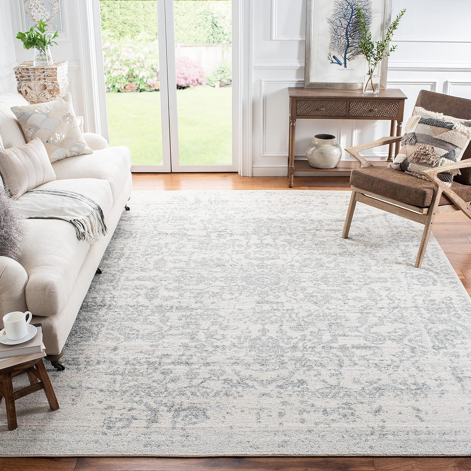 Madison MAD603 Power Loomed Accent Rug - Silver/Ivory - 3'x3' - Safavieh.