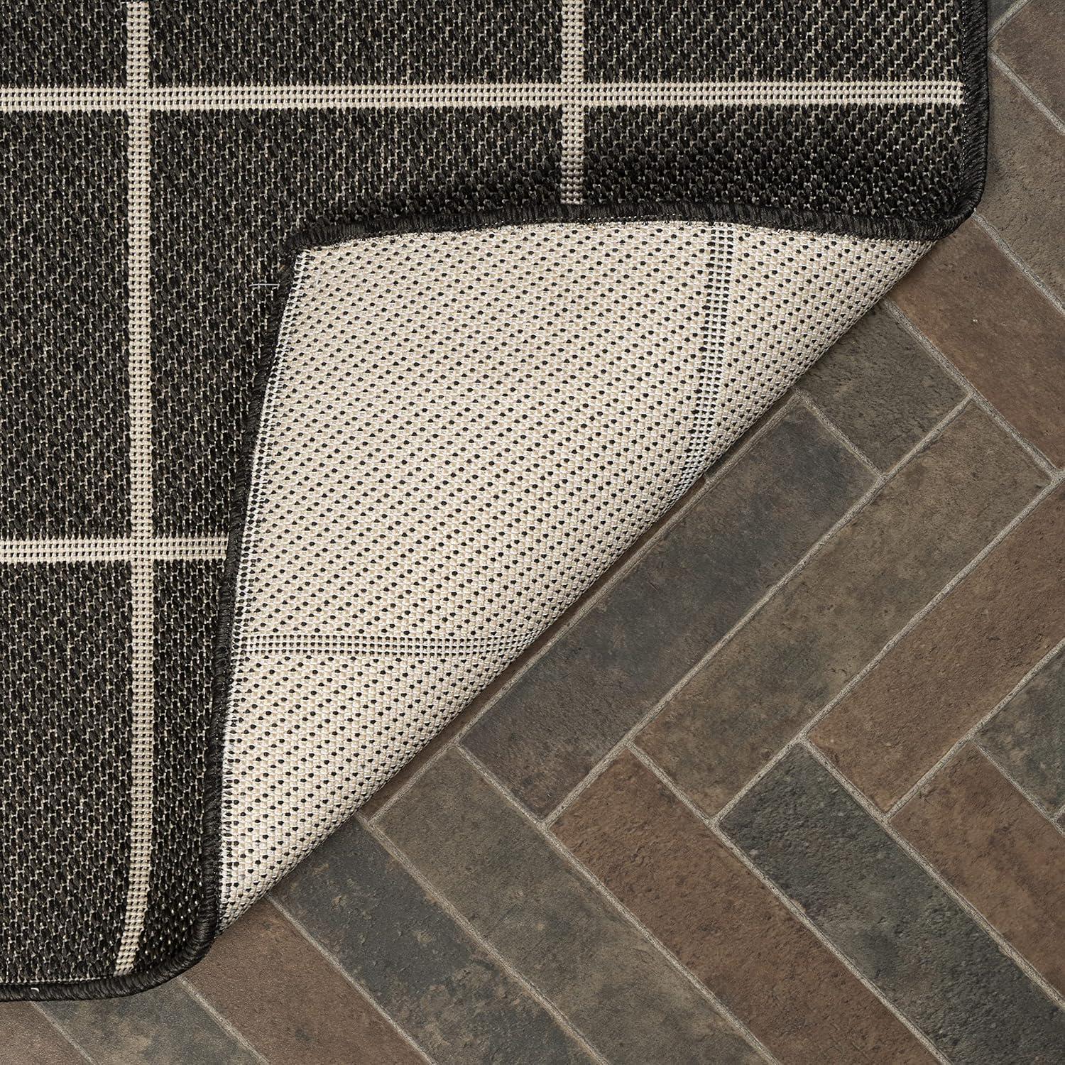 Grid Modern Squares Indoor/Outdoor Area Rug - JONATHAN Y