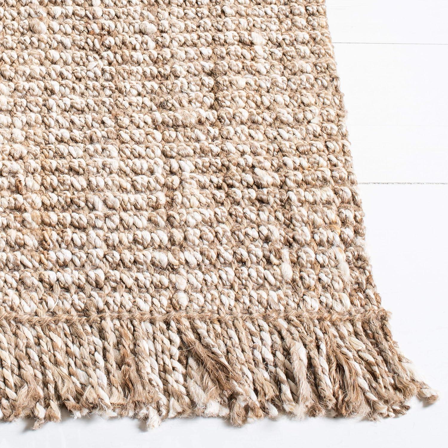 Artisan Gray and Beige Handwoven Jute 9' x 12' Area Rug