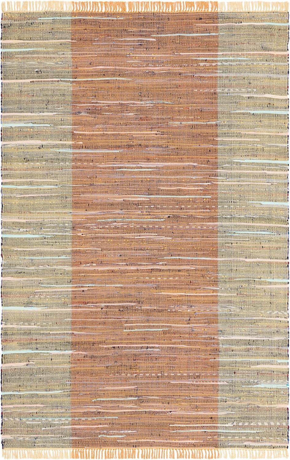 Rag Area Rug RAR122 Hand Woven Area Rug - Rust/Gold - 4'x6' - Safavieh.