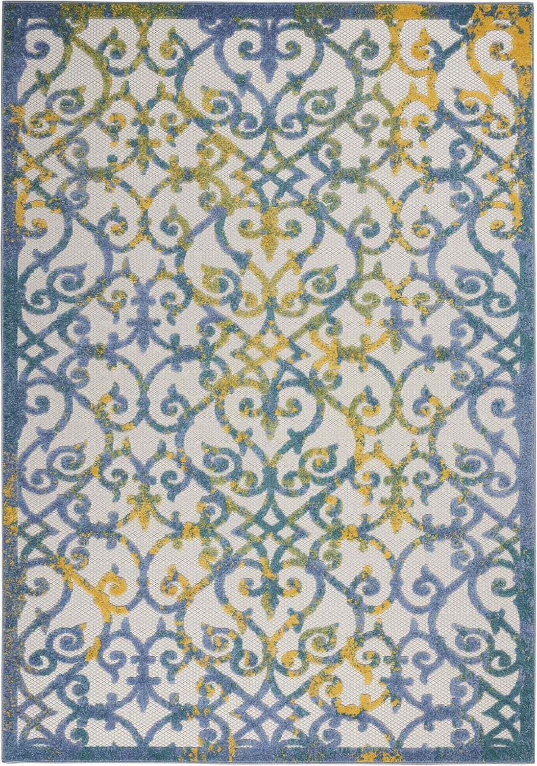 Nourison Aloha Contemporary Scroll Outdoor Rug