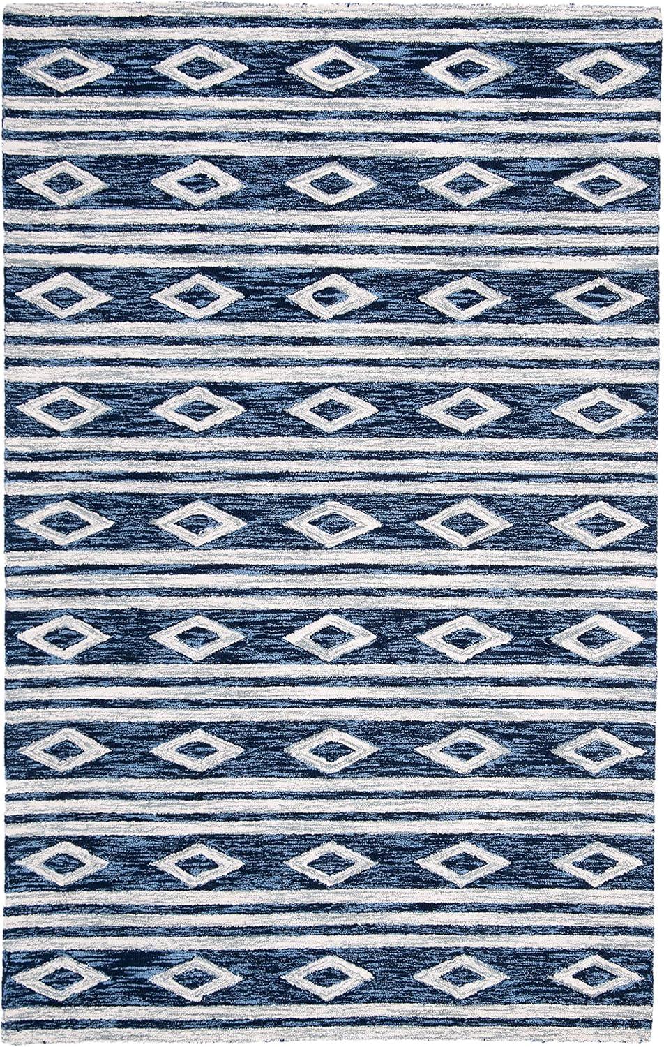 Ivory and Charcoal Handmade Wool Rectangular Area Rug