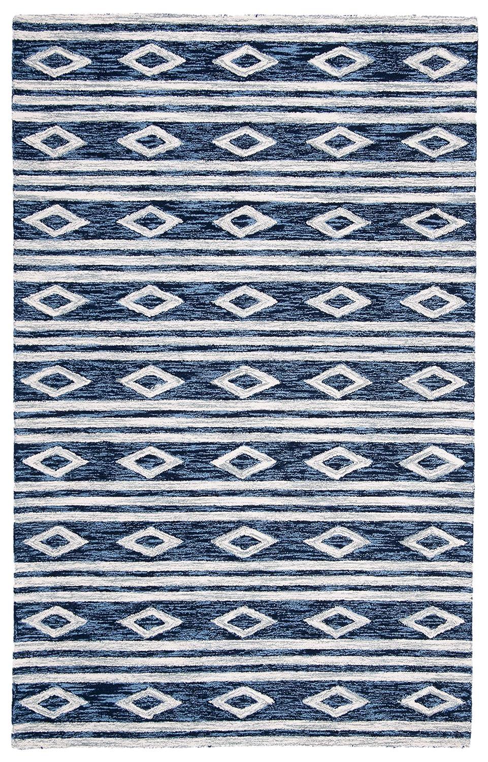 Ivory and Charcoal Handmade Wool Rectangular Area Rug