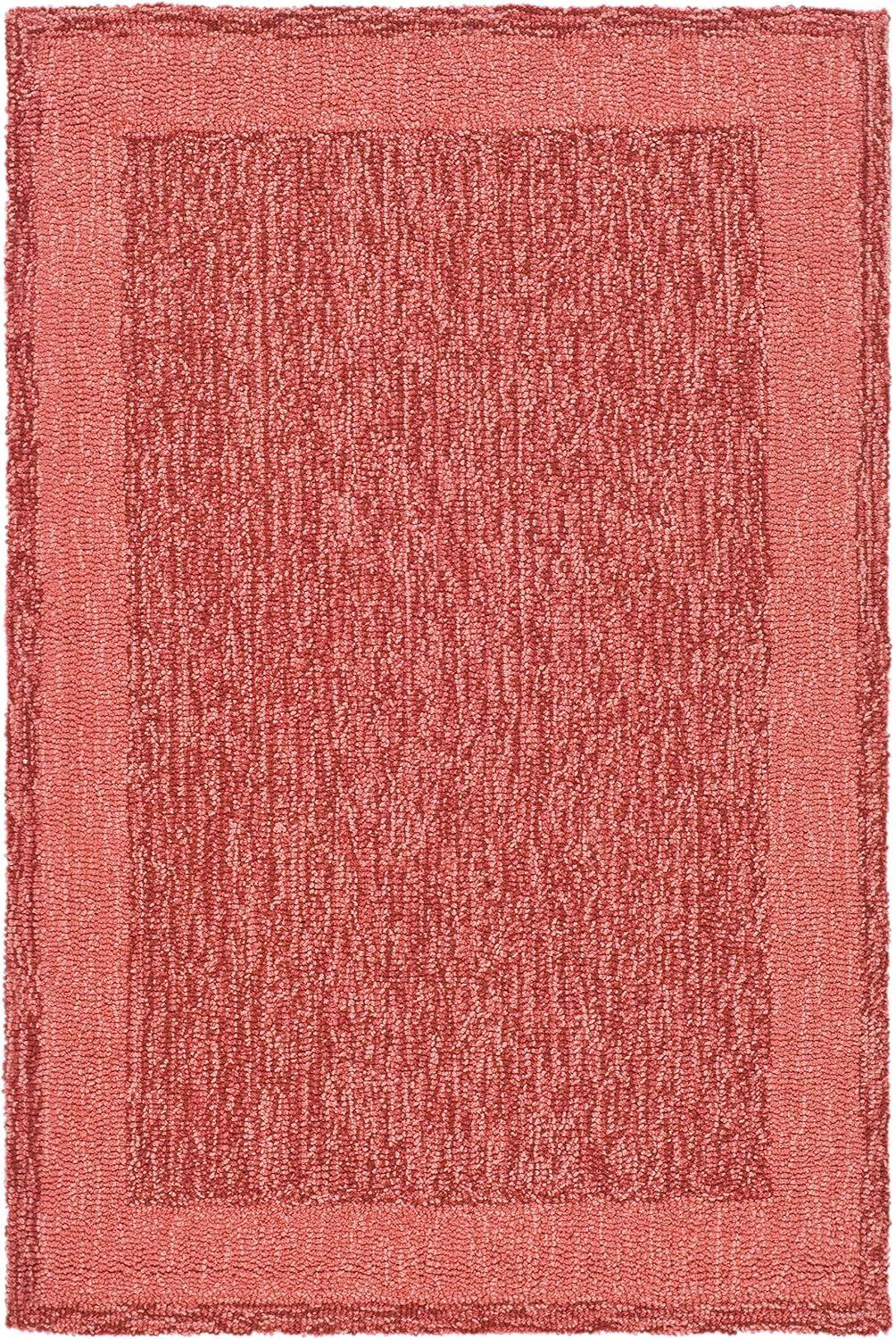 Taran Handmade Looped Red Area Rug