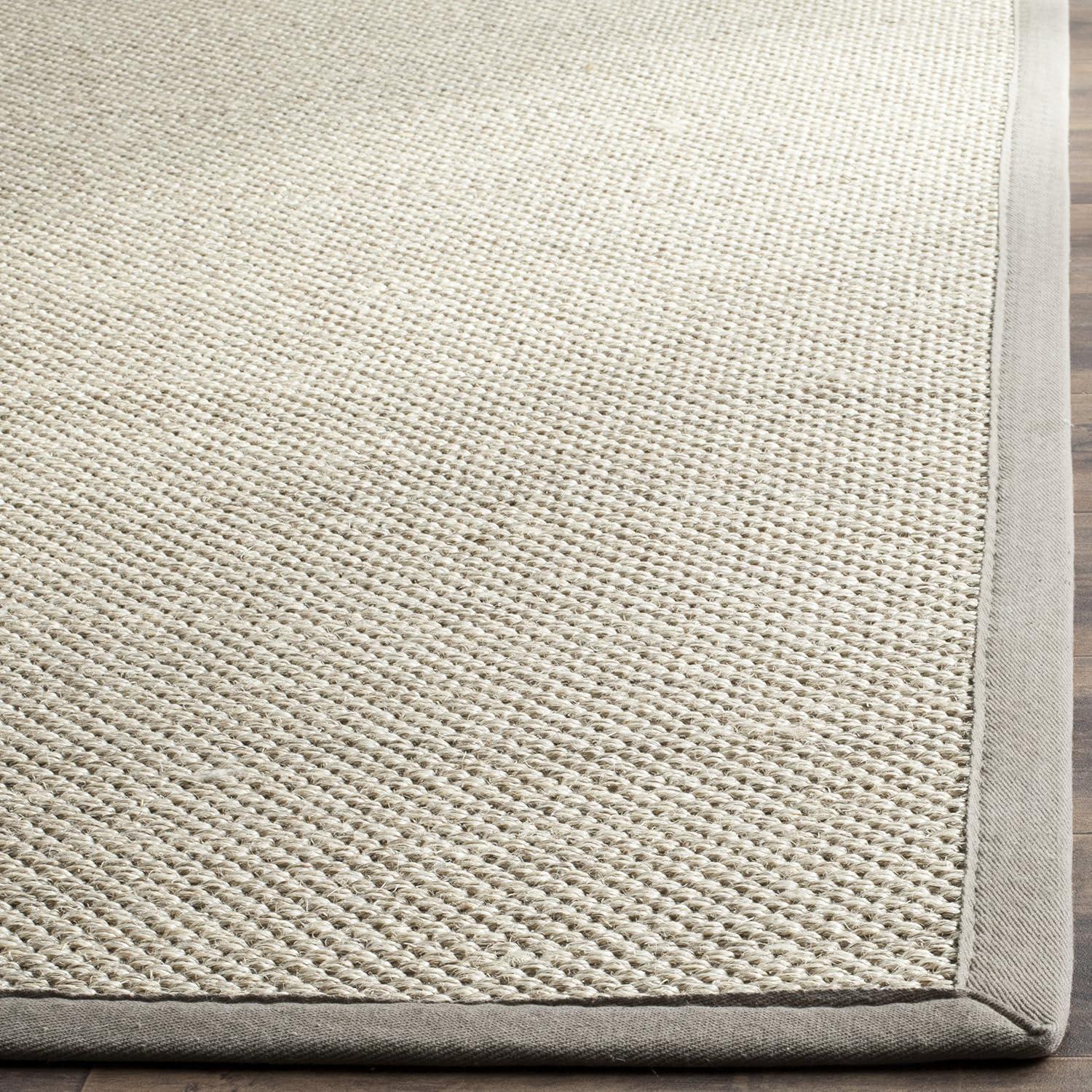 Natural Fiber NF143 Power Loomed Indoor Area Rug - Marble/Khaki - 6'x6' - Safavieh.