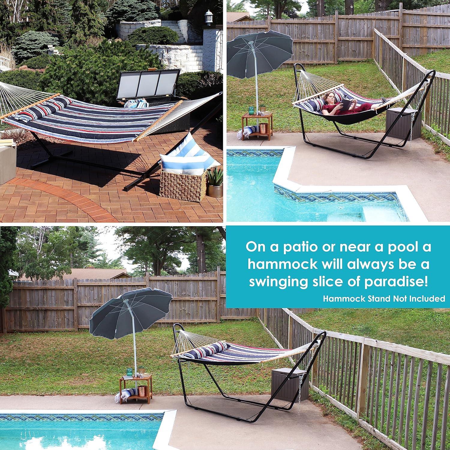 2-Person Quilted Polyester Spreader Bar Hammock