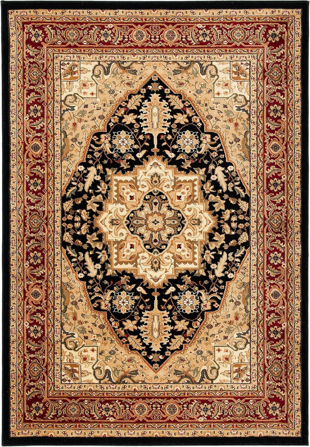 SAFAVIEH Lyndhurst Miranda Floral Area Rug, Black/Red, 5'3" x 7'6"