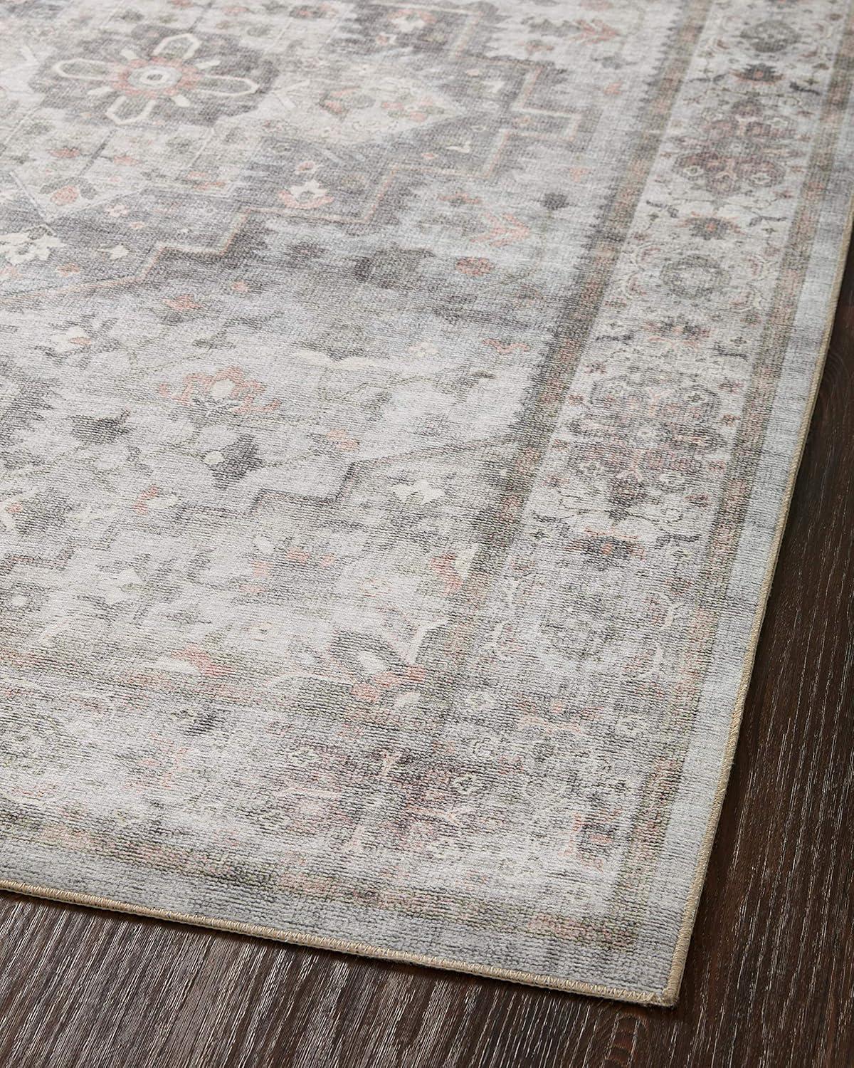 Dove & Blush Medallion 5' x 7' Wool-Synthetic Blend Area Rug