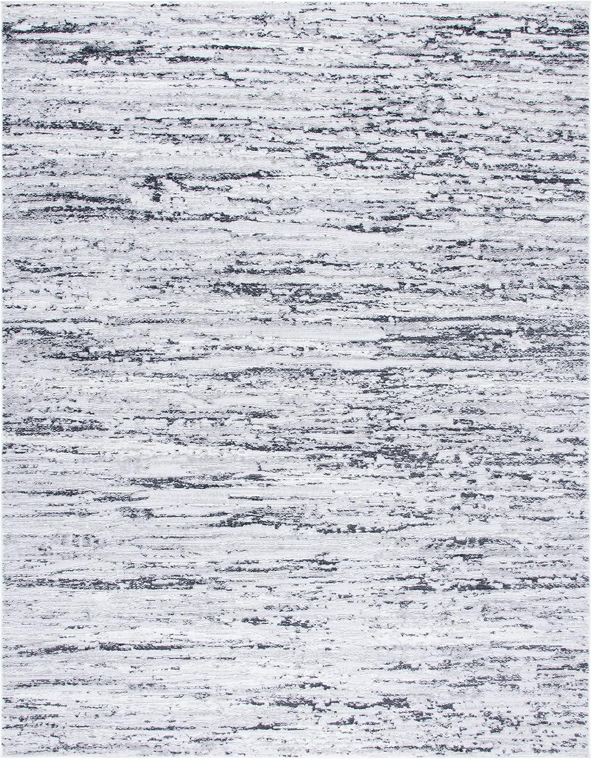 SAFAVIEH Amelia Lester Abstract Distressed Area Rug, Light Grey/Charcoal, 9' x 12'