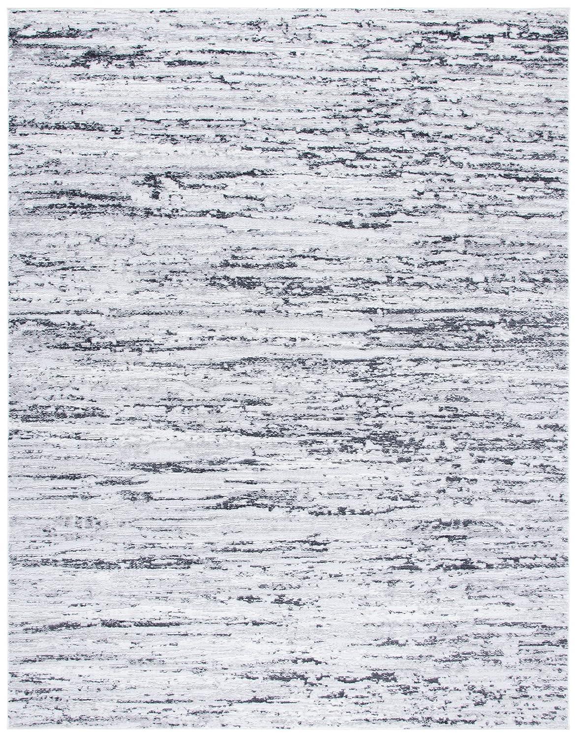 SAFAVIEH Amelia Lester Abstract Distressed Area Rug, Light Grey/Charcoal, 10' x 14'