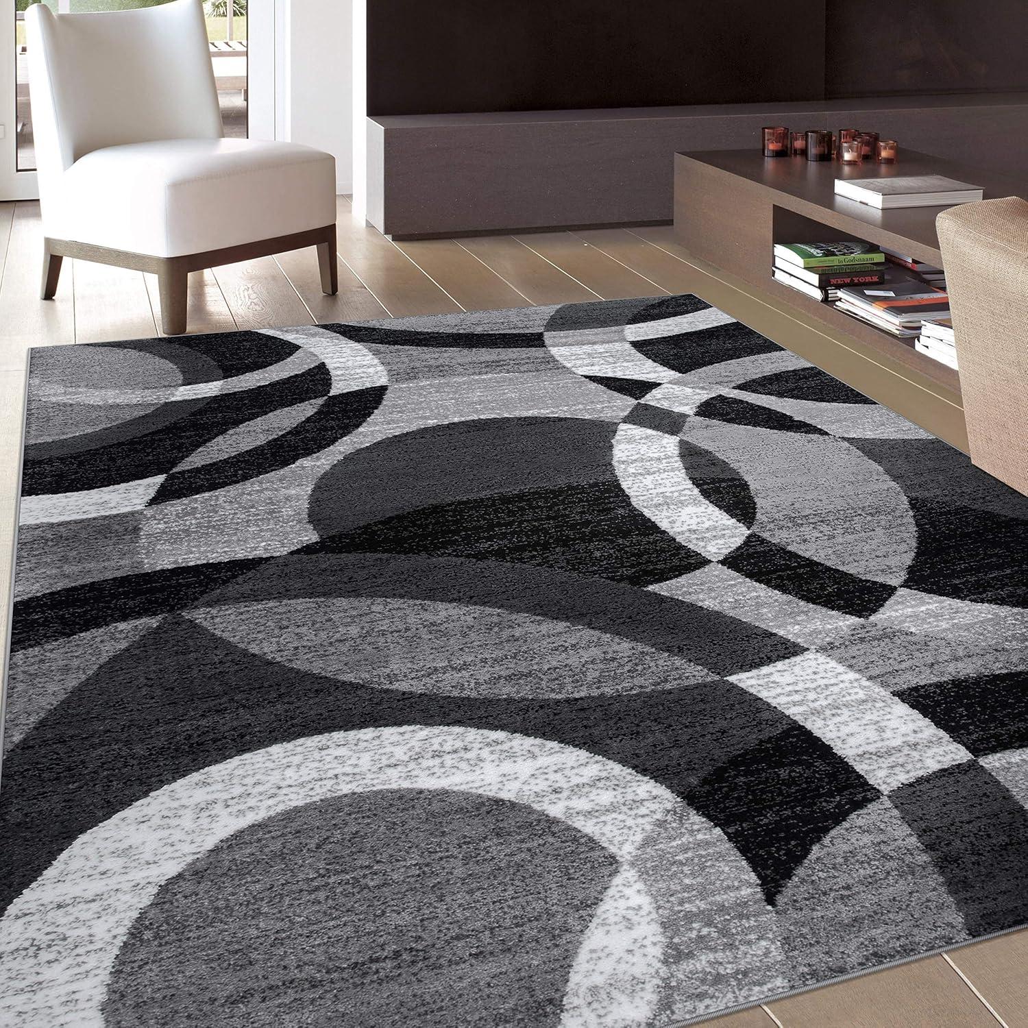 Gray Geometric 12' x 15' Stain-Resistant Area Rug