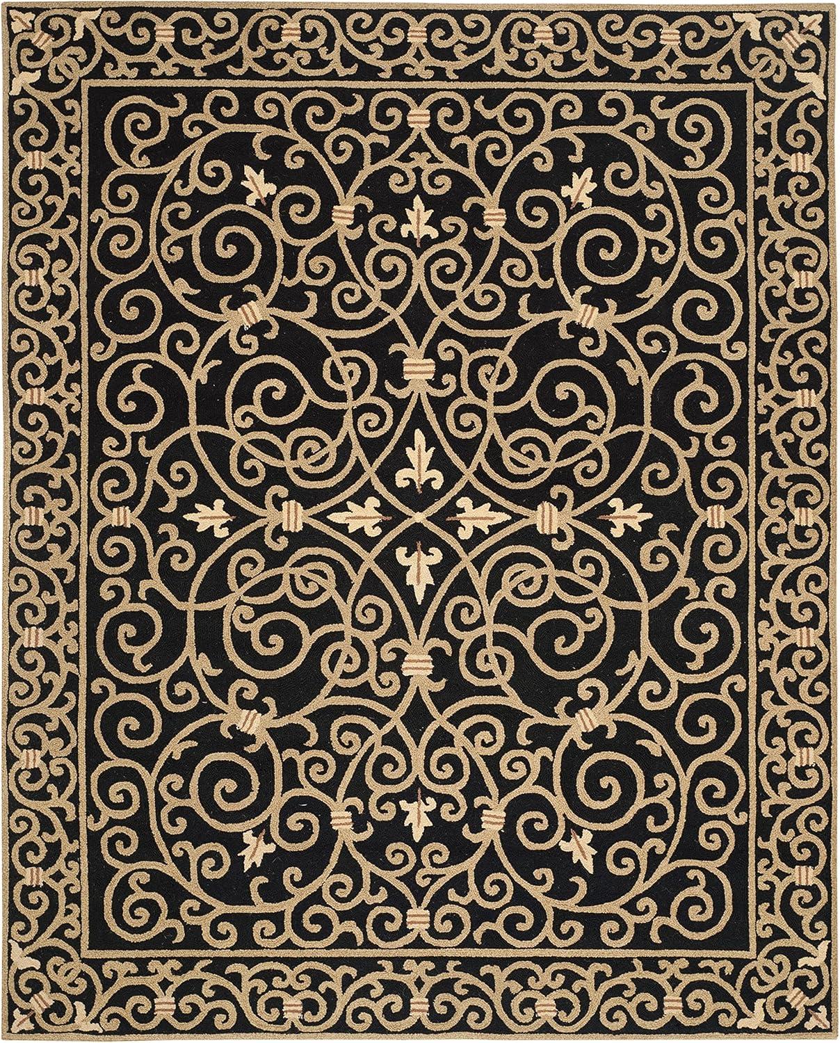 SAFAVIEH Chelsea Aragon Oriental Wool Area Rug, Black, 10' x 14'