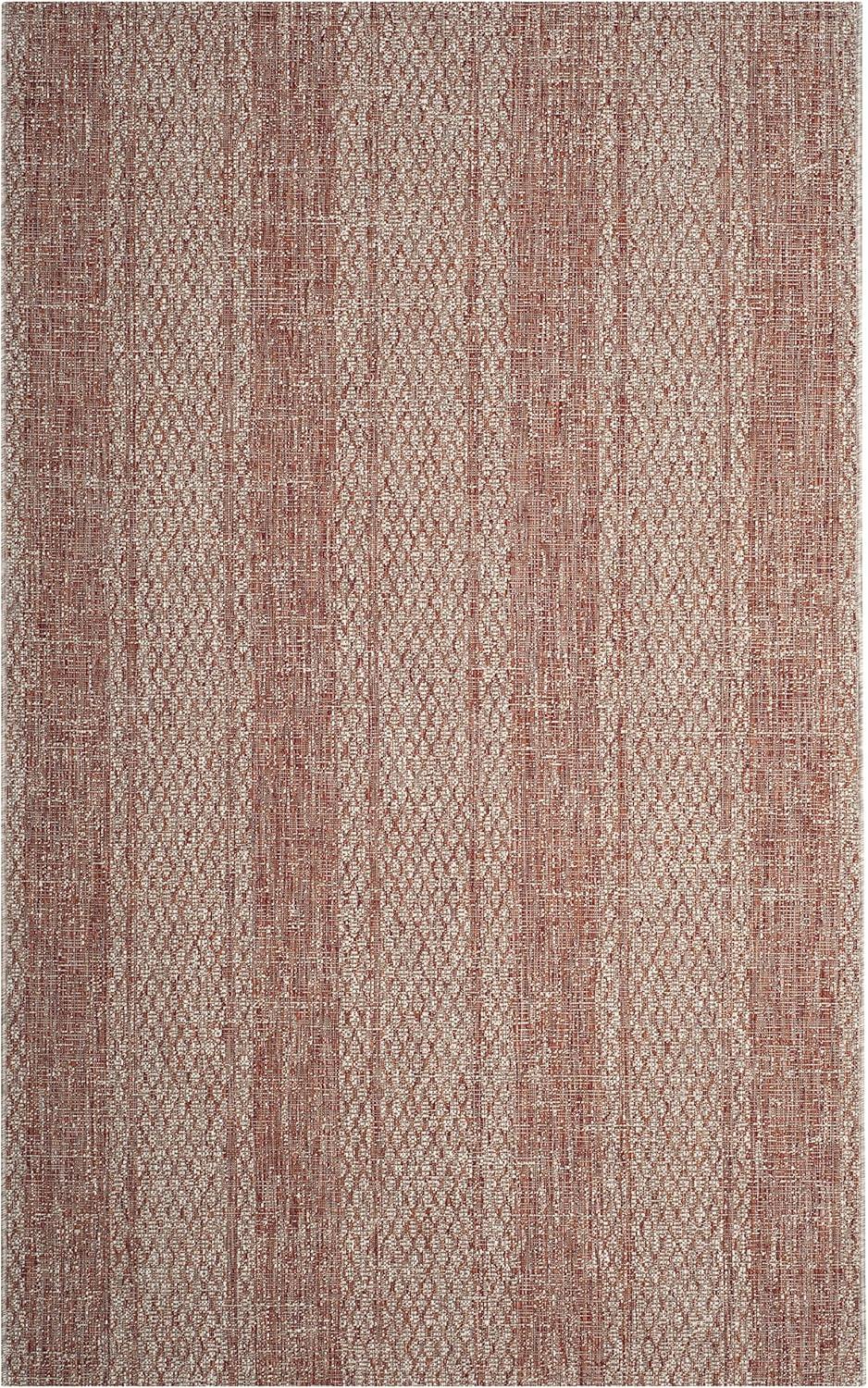 Courtyard CY8736 Power Loomed Indoor and Outdoor Area Rug - Light Beige/Terracotta - 5'3"x7'7" - Safavieh