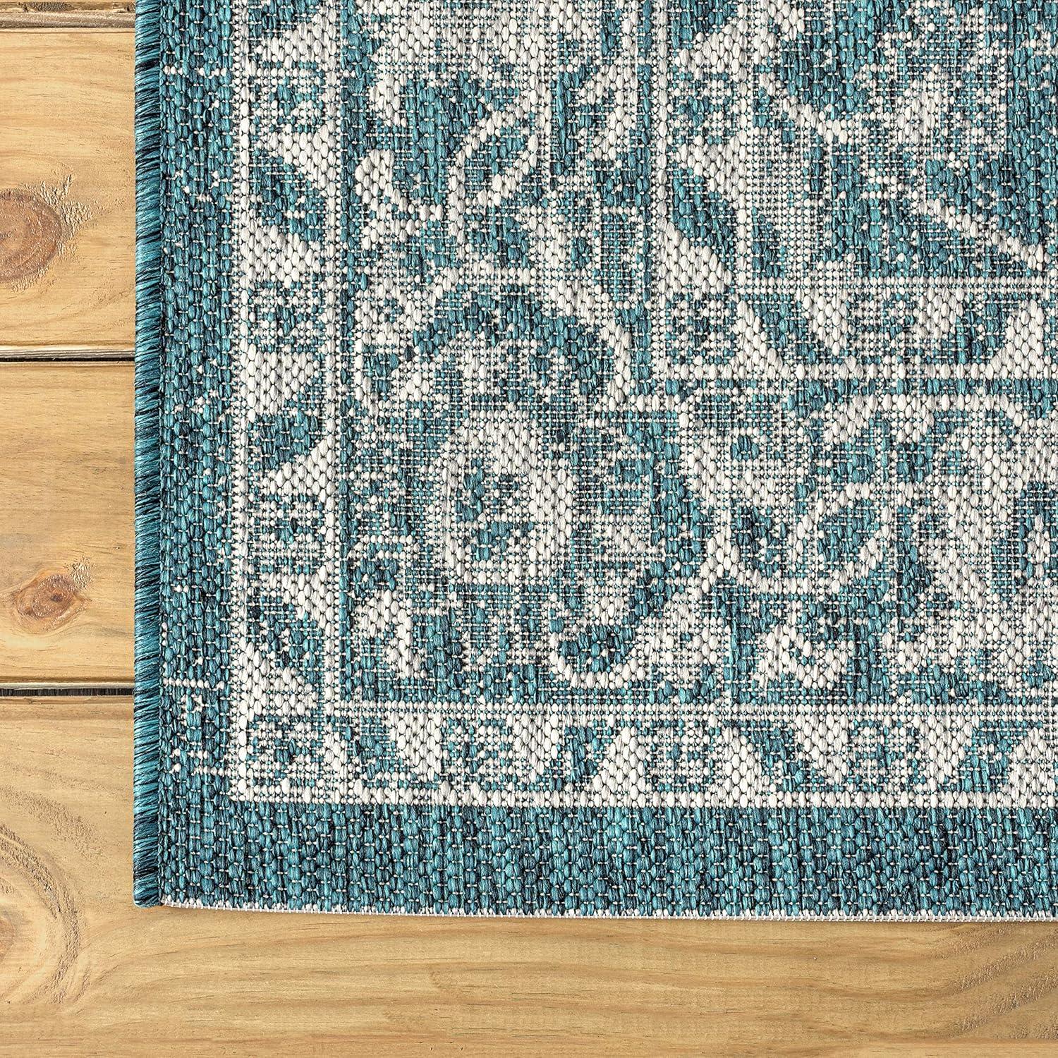 Palazzo Vine and Border Textured Weave Indoor/Outdoor Area Rug  - JONATHAN Y