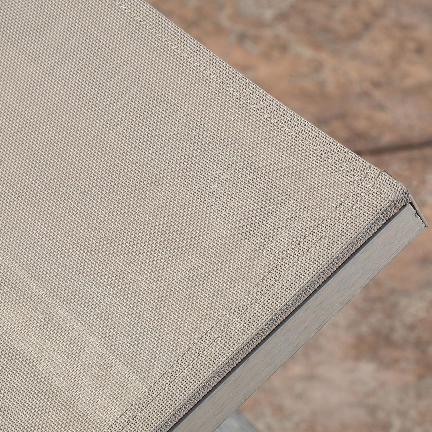 GDF Studio Crested Bay Outdoor Mesh and Aluminum Armless Adjustable Chaise Lounges, Gray and Silver, Set of 2