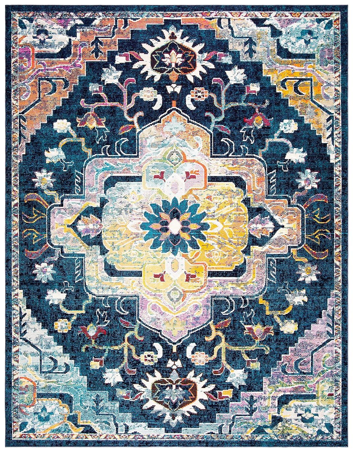 Crystal CRS501 Loomed Indoor Area Rug - Navy/Fuchsia - 8'x10' - Safavieh