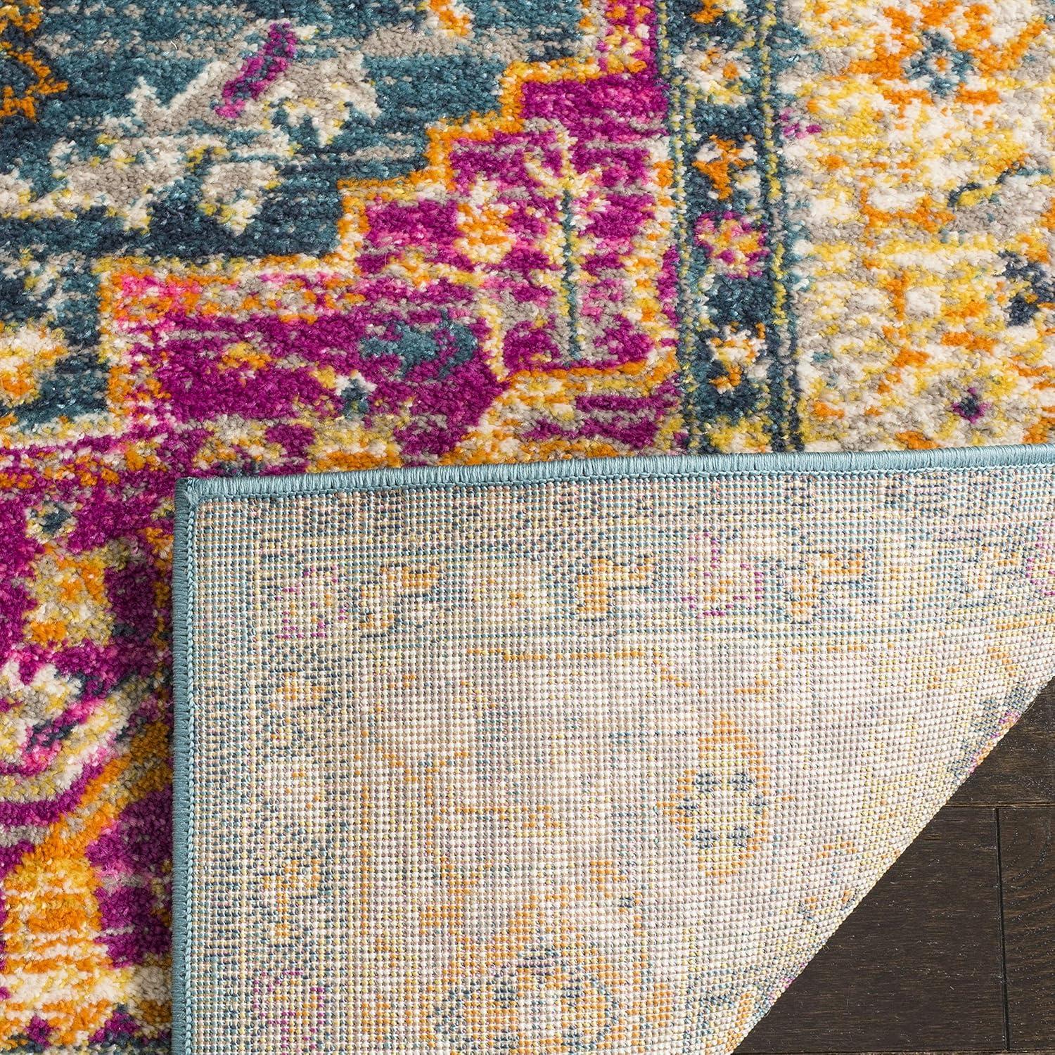 Madison 200 MAD202 Power Loomed Indoor Area Rug - Blue/Multi - 4'x6' - Safavieh