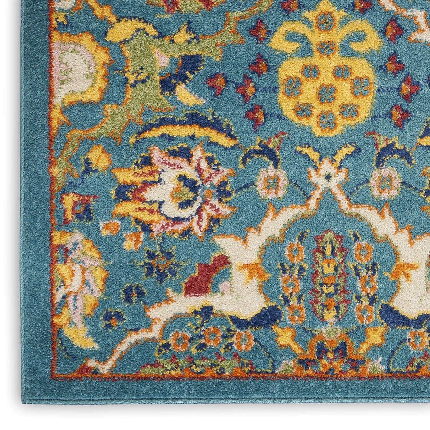 Nourison Allur Boho Indoor Area Rug Turquoise Ivory 9' x 12'