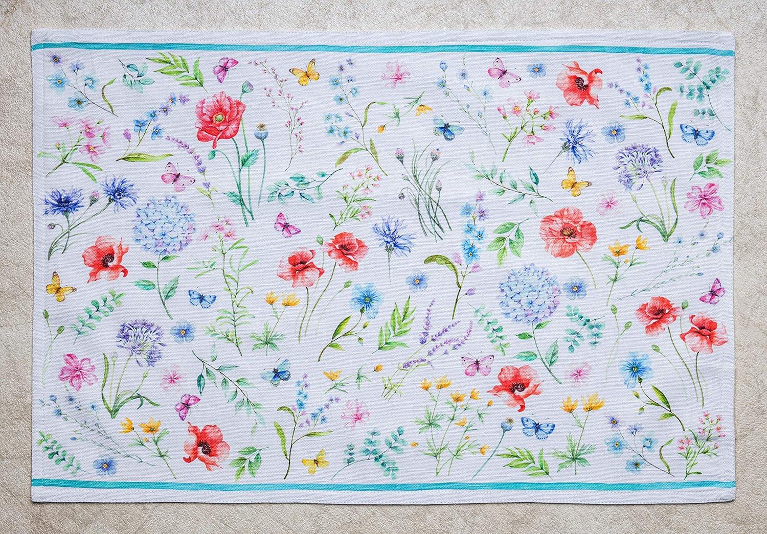 Floral Spring Cotton Placemats Set of 4