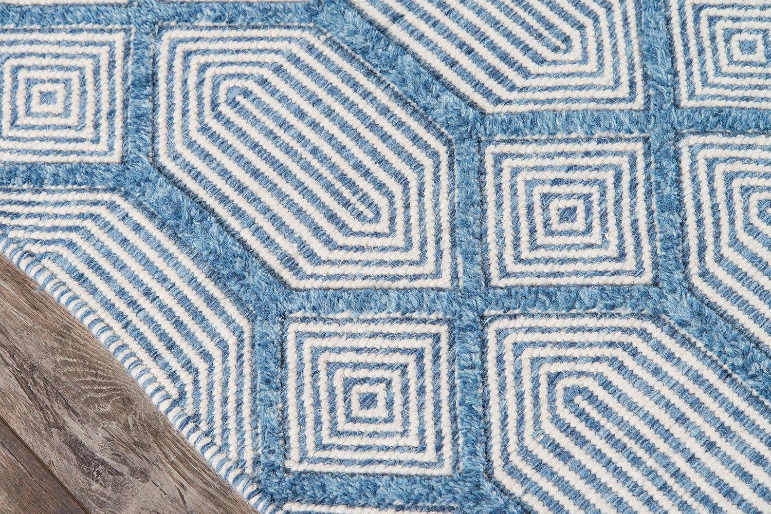 Langdon Cambridge Hand Woven Wool Area Rug Blue - Erin Gates by Momeni