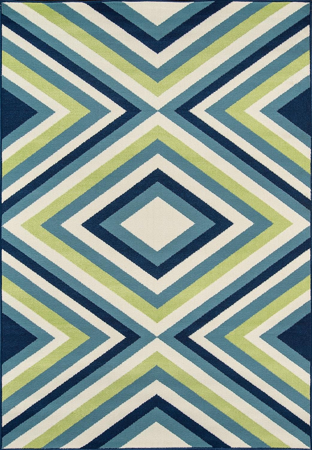 Momeni Baja Zig Zag Multi Indoor Outdoor Rug 1'8" X 3'7"