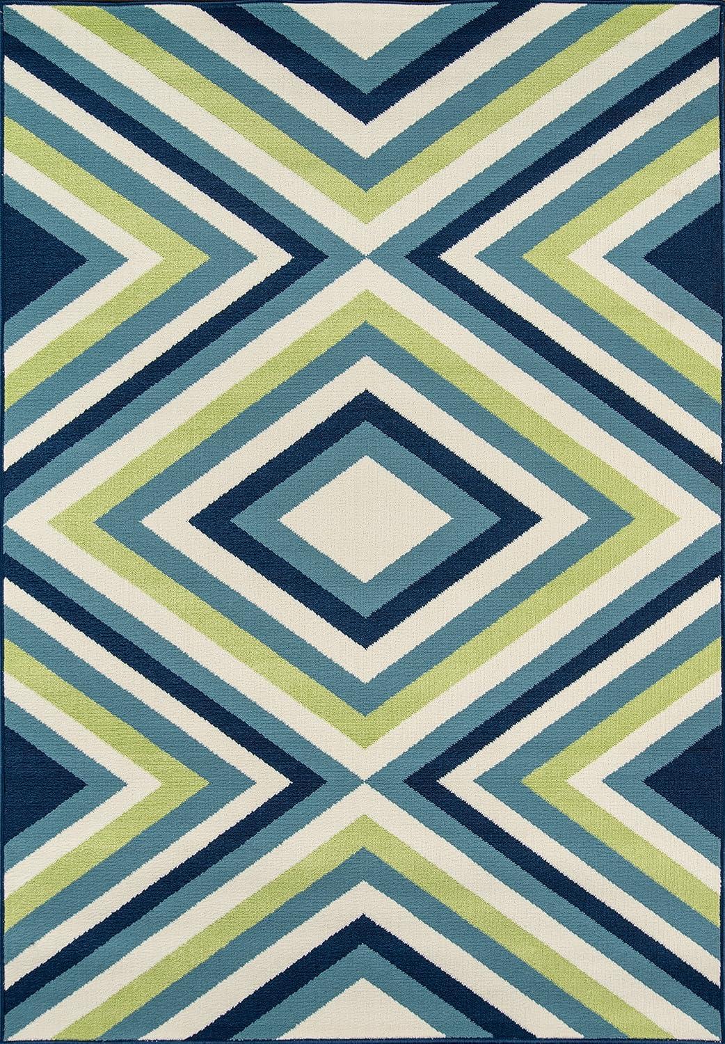 Momeni Baja Zig Zag Alfombra Multi Interior Exterior 1'8" X 3'7"