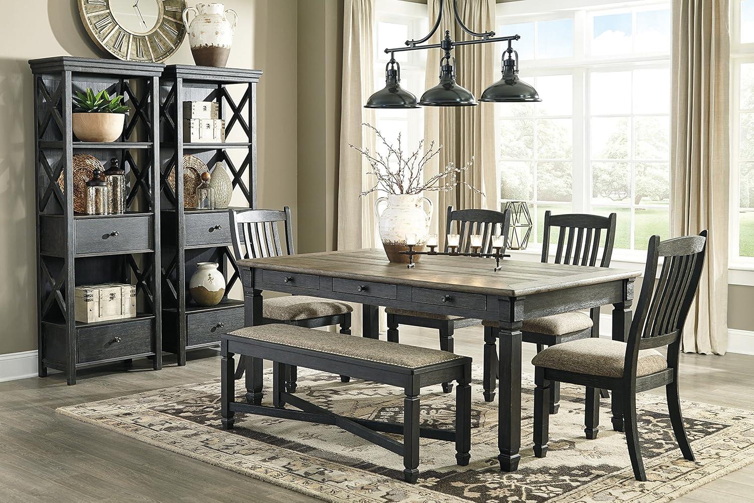 Signature Design by Ashley Tyler Creek Storage Dining Table in Black and Gray