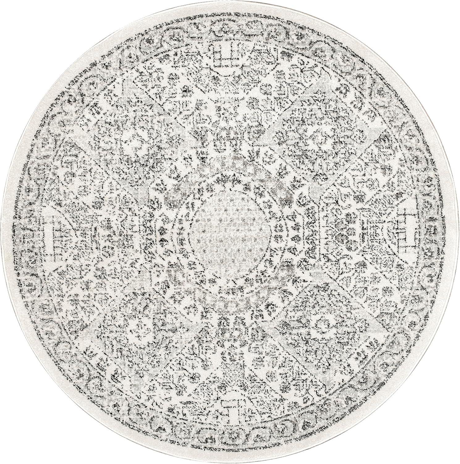 Reversible Gray Synthetic 8' x 10' Easy Care Area Rug