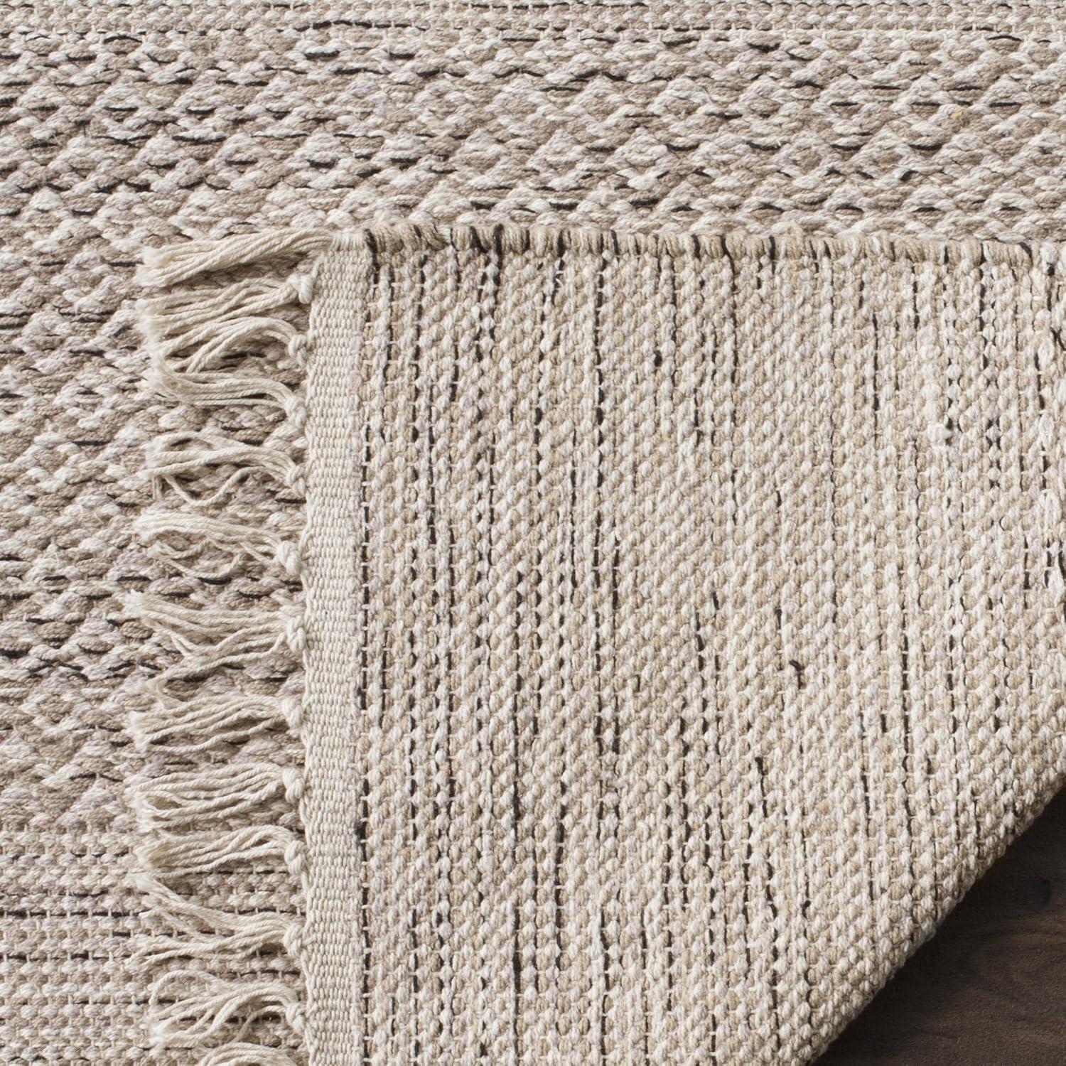 Montauk MTK330 Hand Woven Indoor Area Rug - Ivory/Steel Grey - 8'x8' - Safavieh