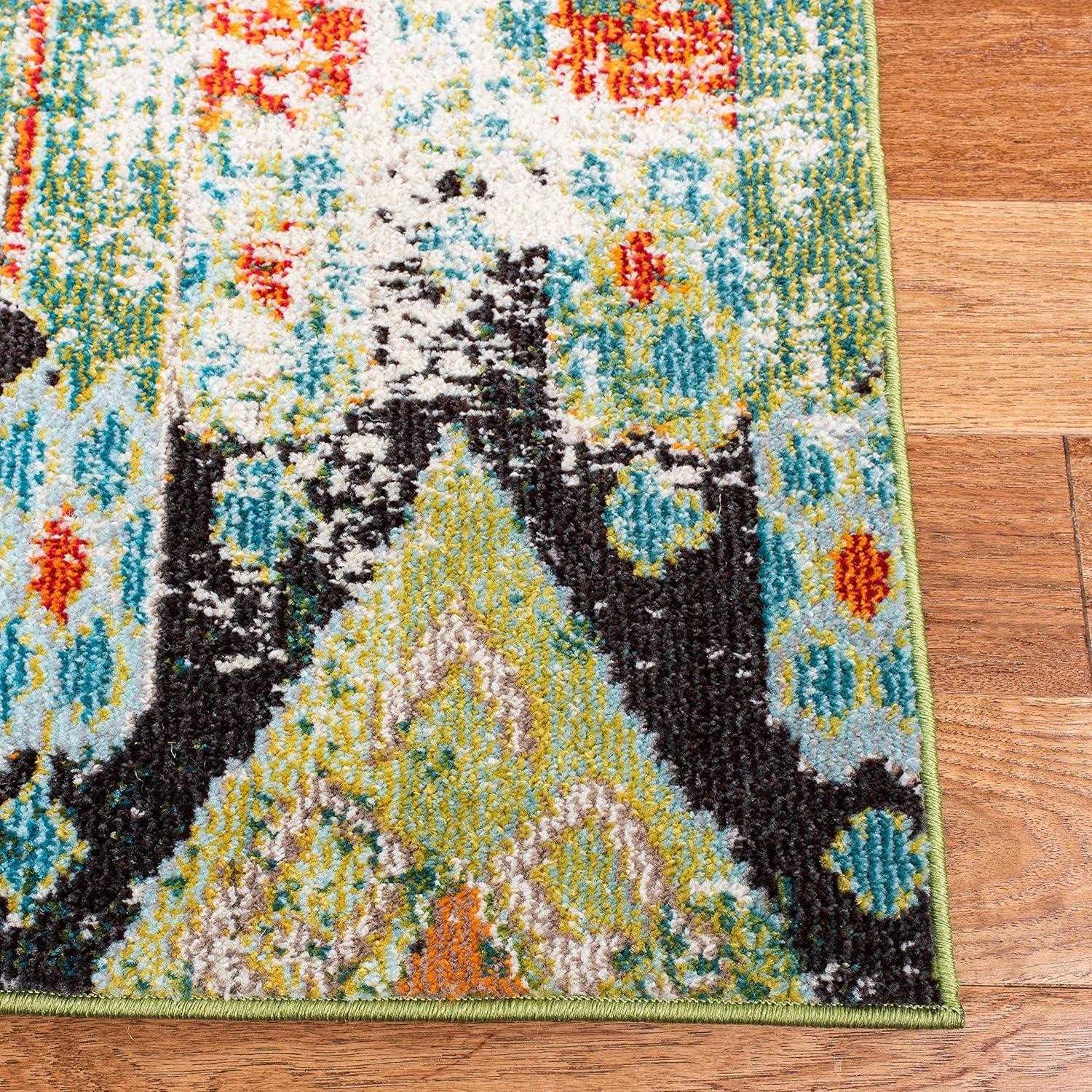 Madison MAD422 Power Loomed Indoor Area Rug - Green/Orange - 5'3"x7'6" - Safavieh