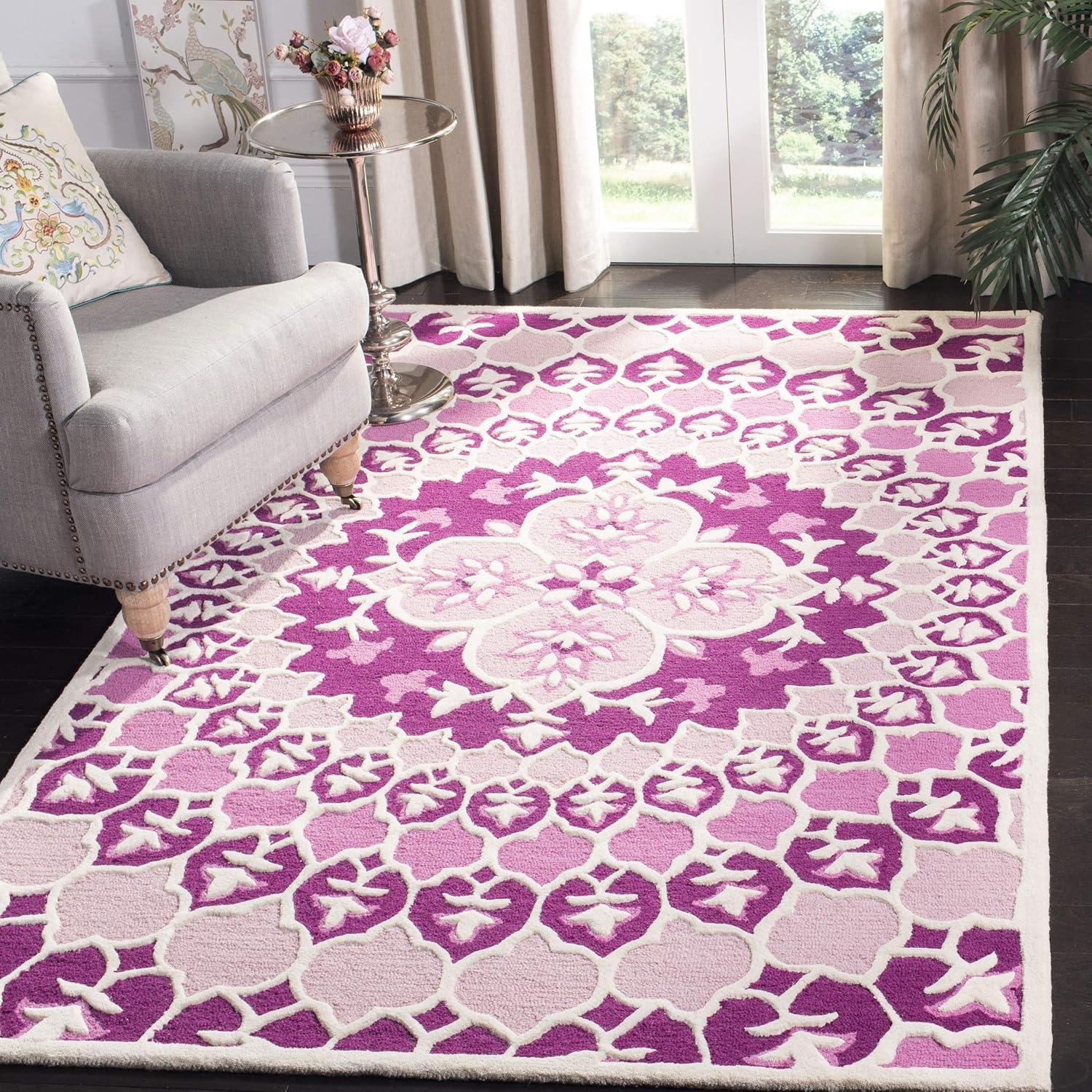 Bellagio BLG610 Hand Tufted Area Rug - Pink/Ivory - 8'x10' - Safavieh.