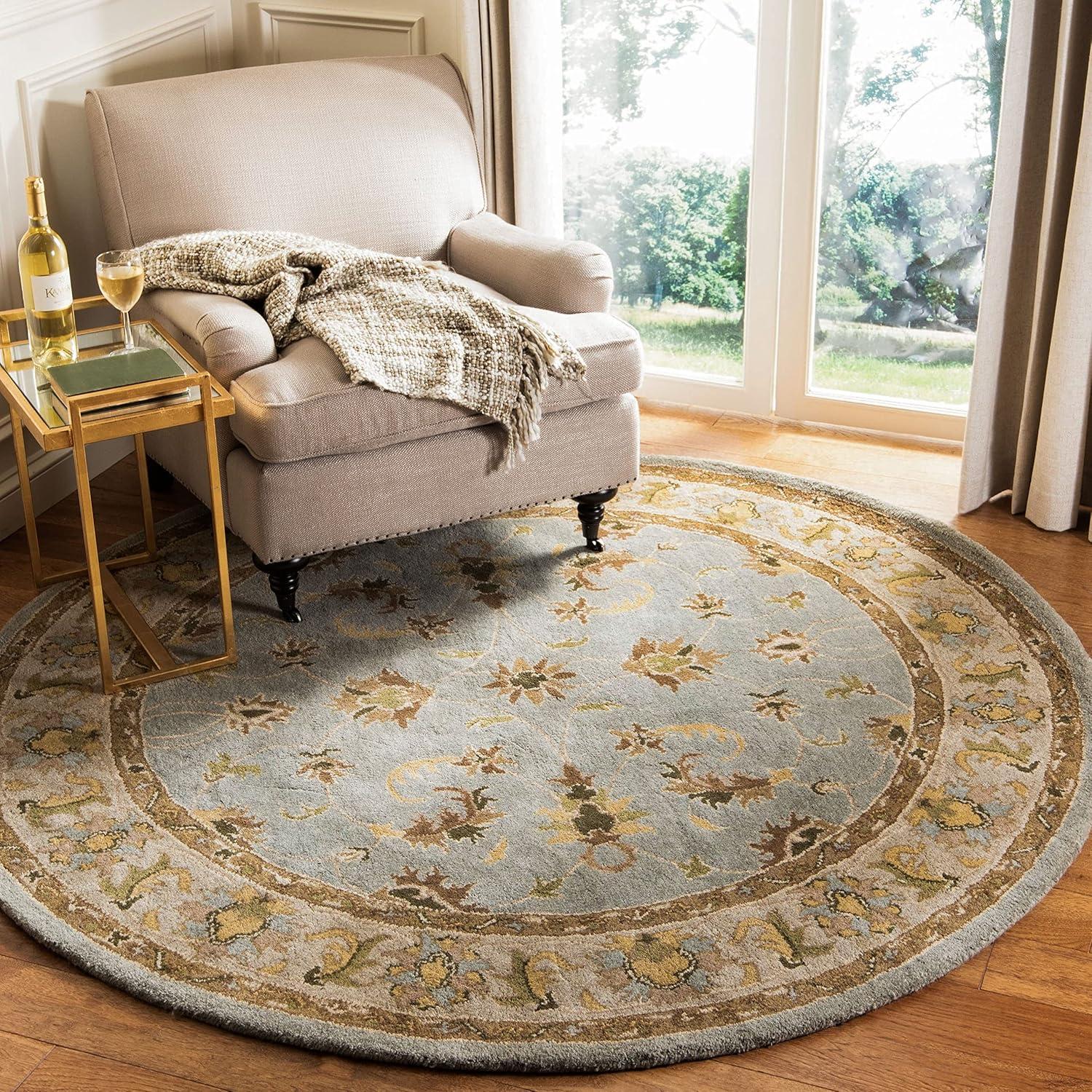 Heritage HG913 Hand Tufted Area Rug - Light Blue/Beige - 8'9"x11'9" - Safavieh.